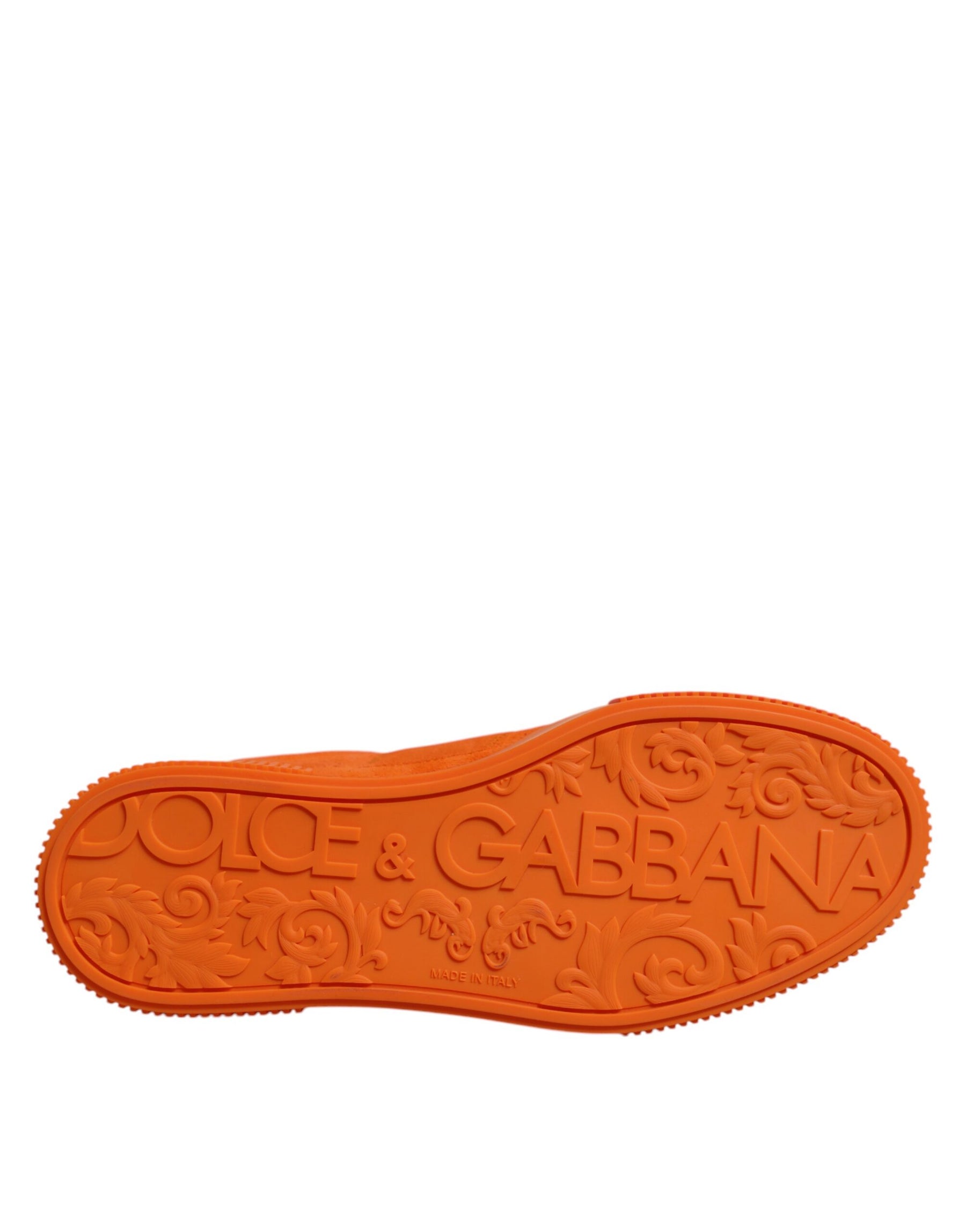 Dolce & Gabbana Orange Miami Leather Low Top Sneakers Shoes | Regal Royce