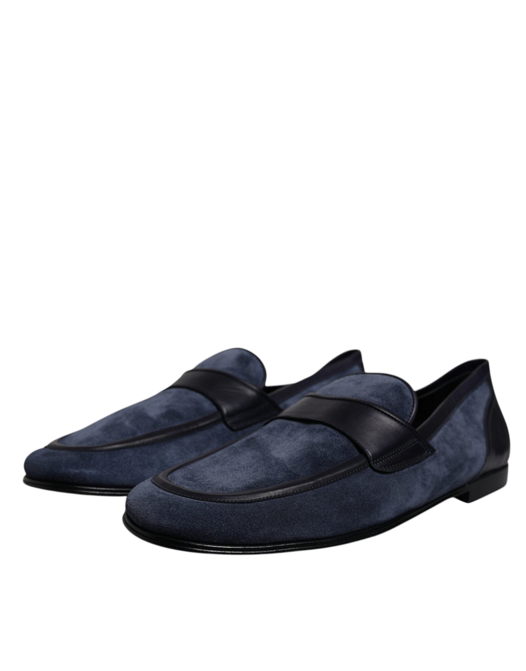 Dolce & Gabbana Blue Suede Leather Shoes Loafer Moccasin Shoes | Regal Royce