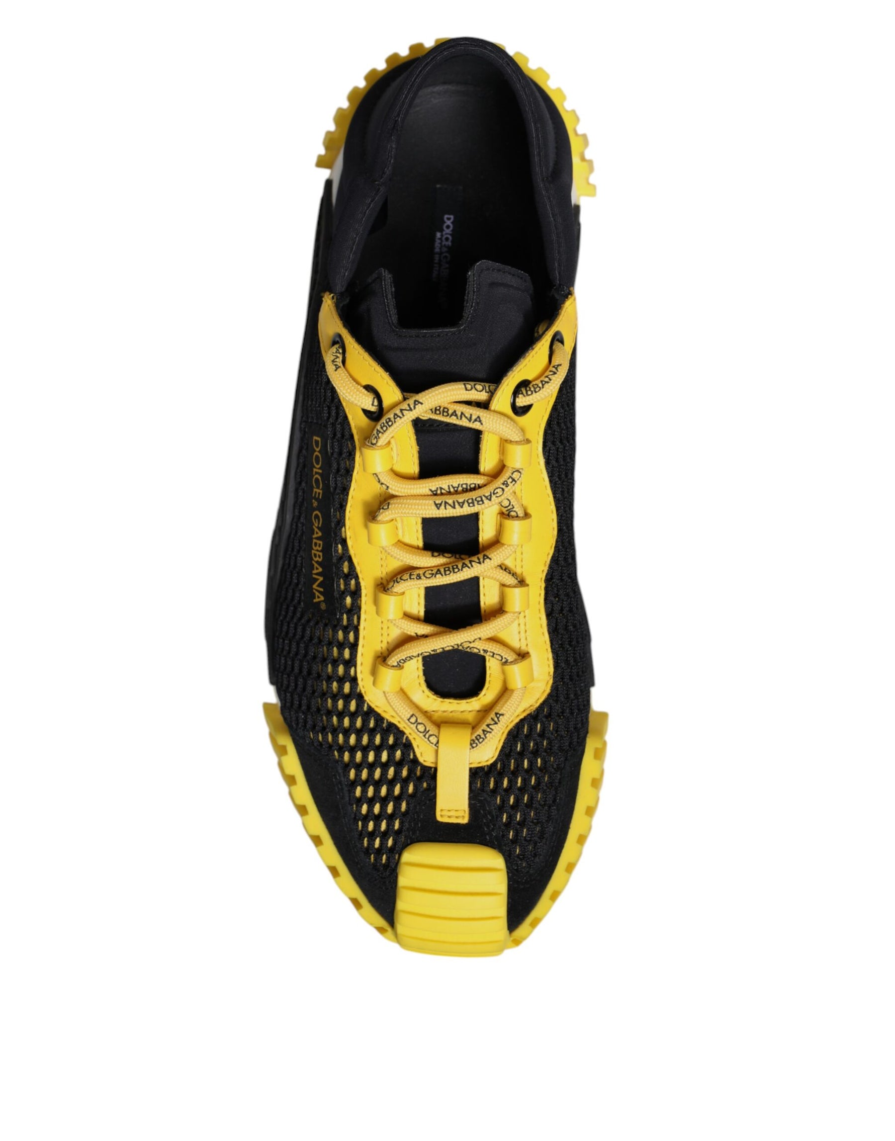 Dolce & Gabbana Black Yellow Low Top NS1 Sneakers Shoes | Regal Royce