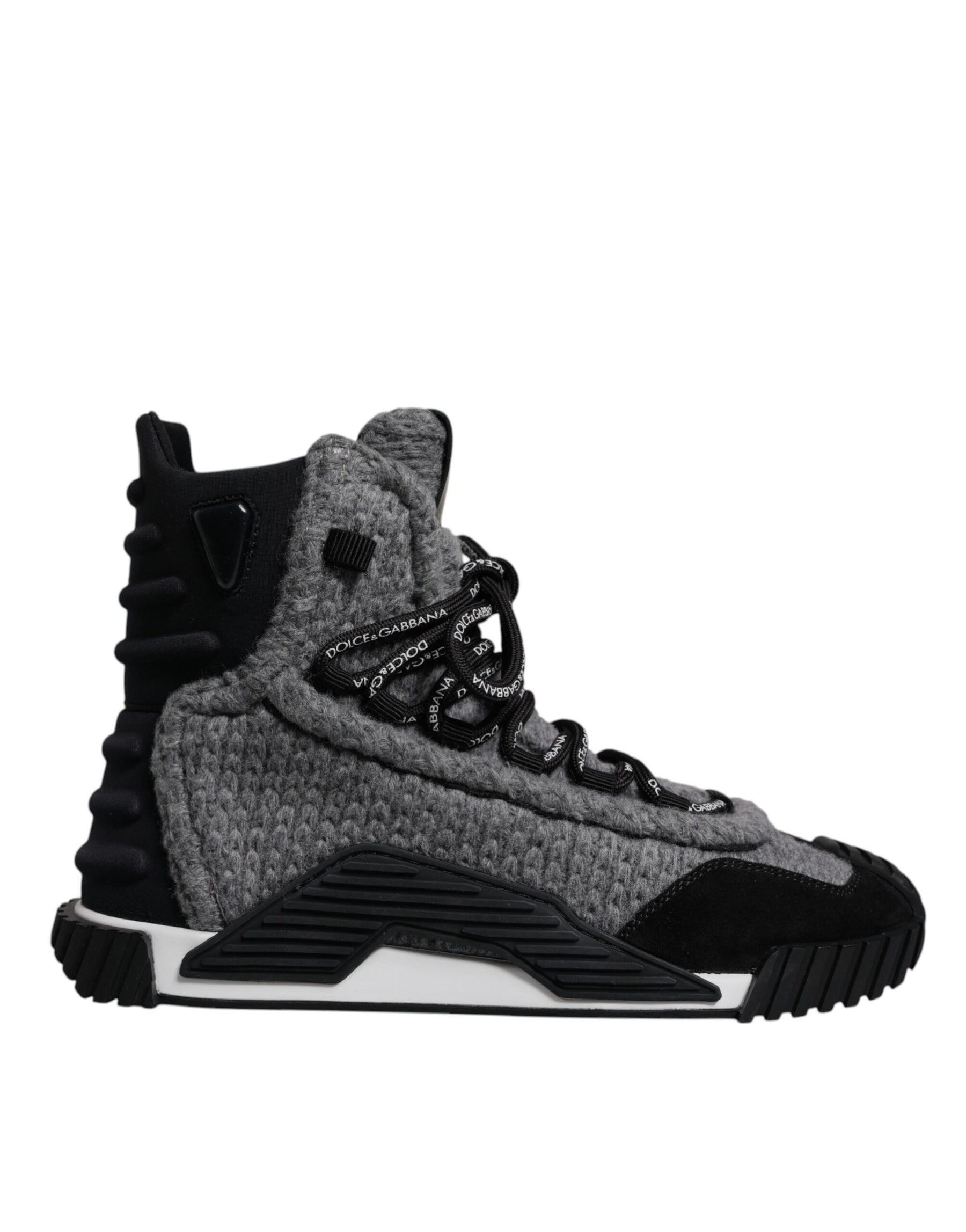 Dolce & Gabbana Gray Black NS1 High Top Boots Sneakers Shoes | Regal Royce