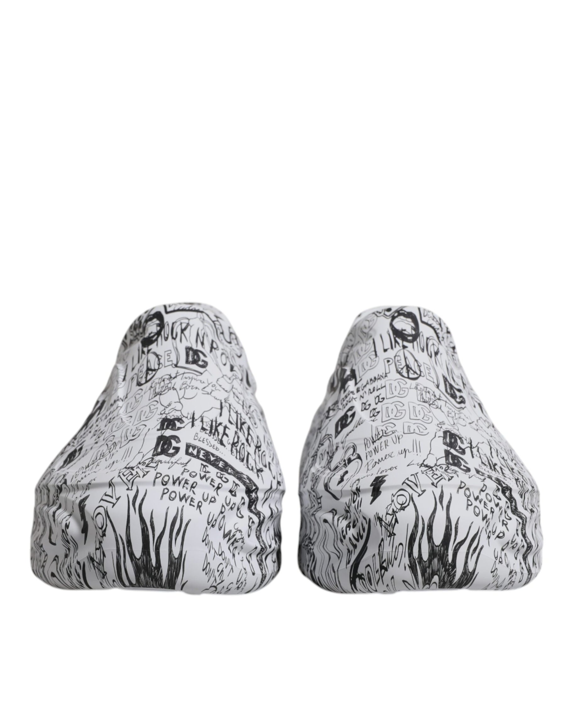 Dolce & Gabbana White Black Graffiti Daymaster Sneakers Shoes | Regal Royce