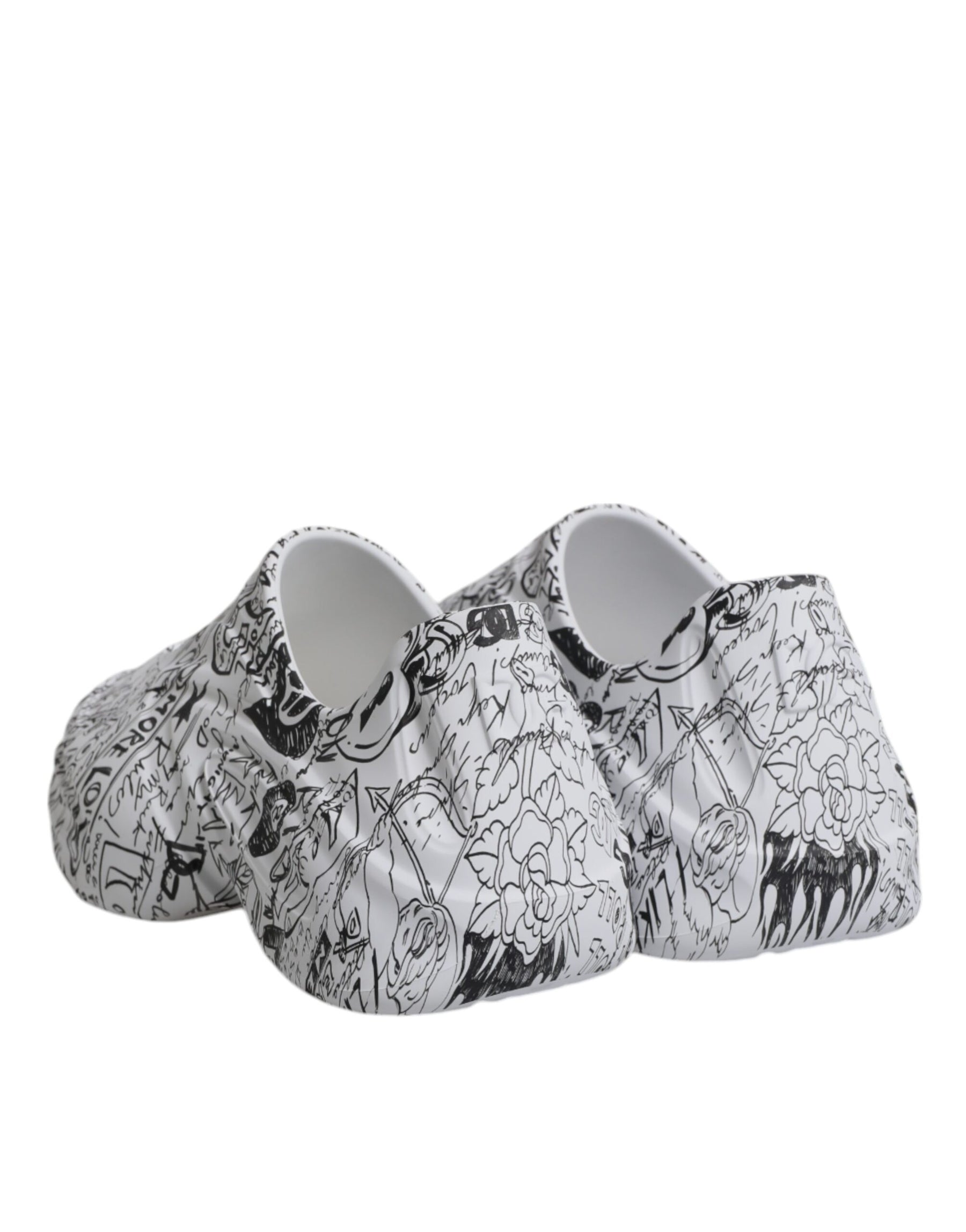 Dolce & Gabbana White Black Graffiti Daymaster Sneakers Shoes | Regal Royce