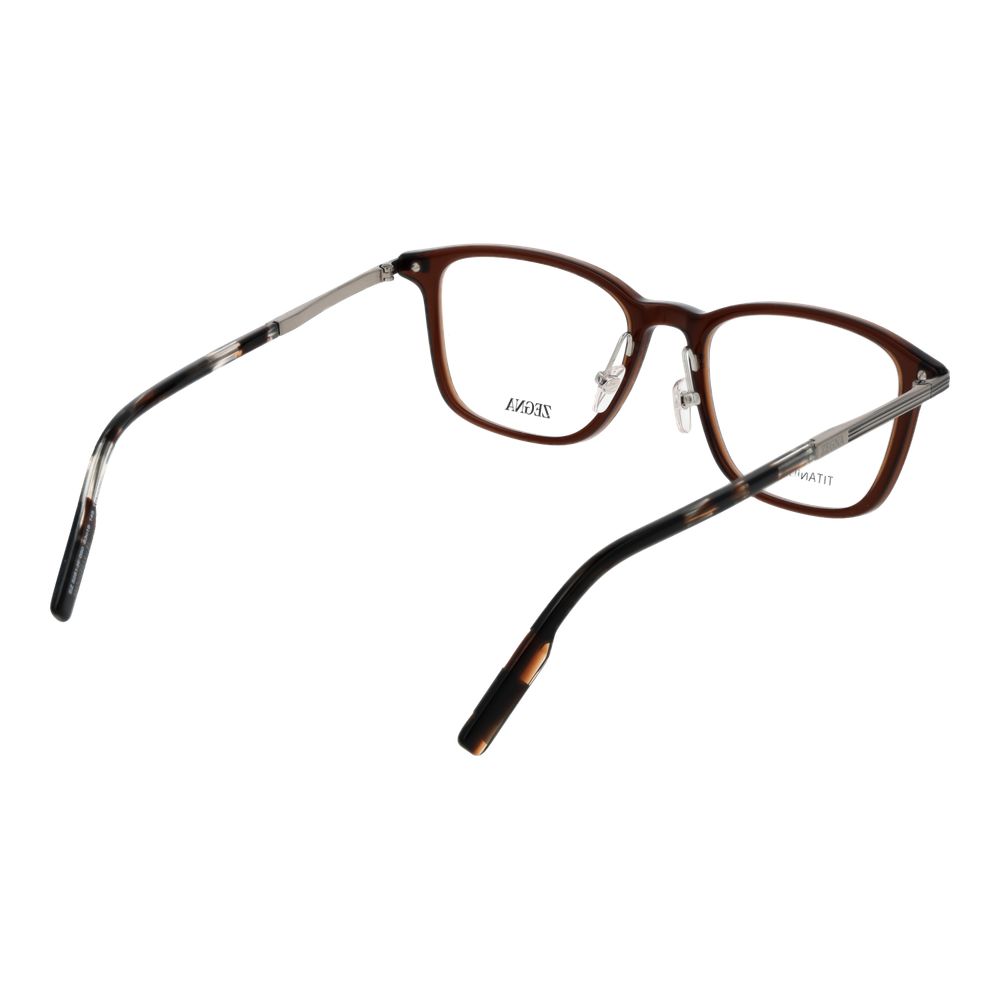 Ermenegildo Zegna Brown Plastic & Titanium Glasses (Frames) | Regal Royce
