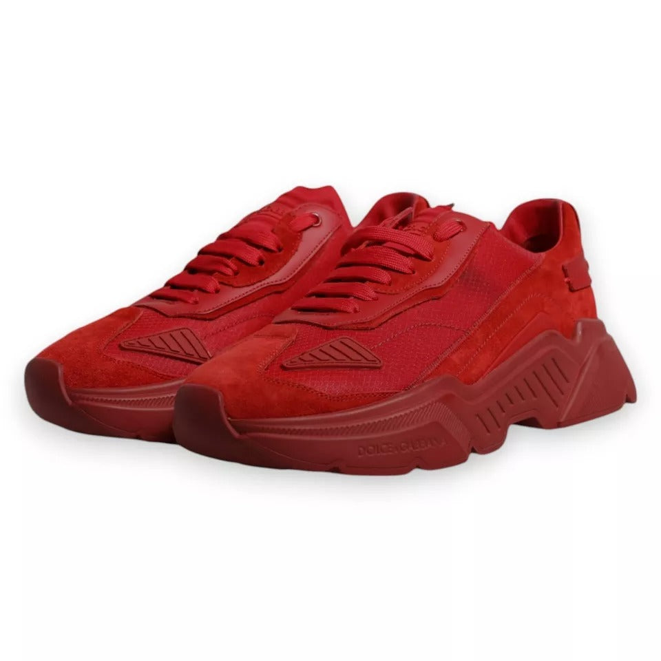 Dolce & Gabbana Red Leather Daymaster Low Top Sneakers Shoes | Regal Royce