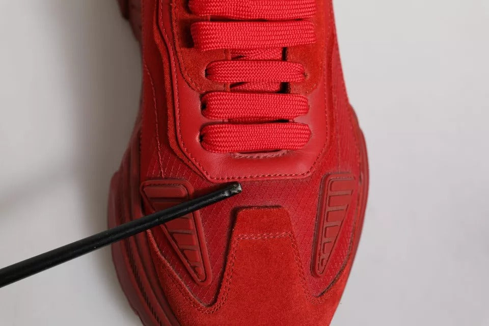 Dolce & Gabbana Red Leather Daymaster Low Top Sneakers Shoes | Regal Royce