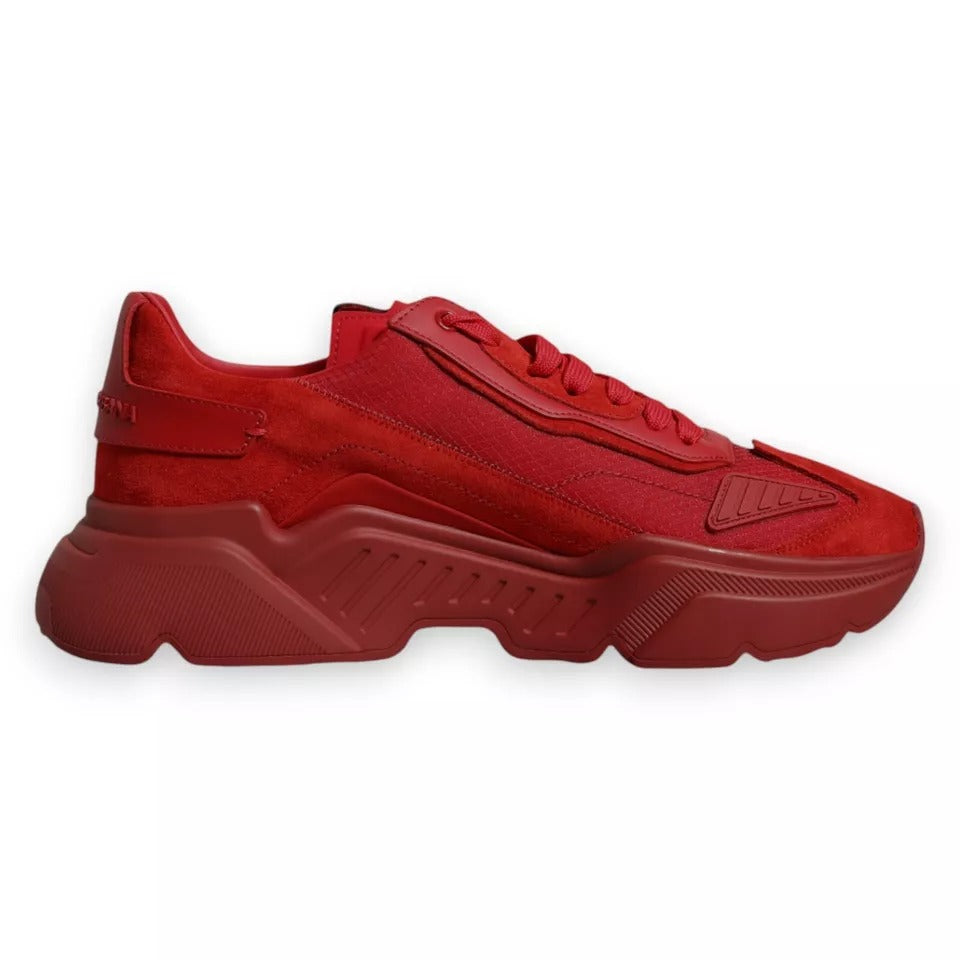 Dolce & Gabbana Red Leather Daymaster Low Top Sneakers Shoes | Regal Royce