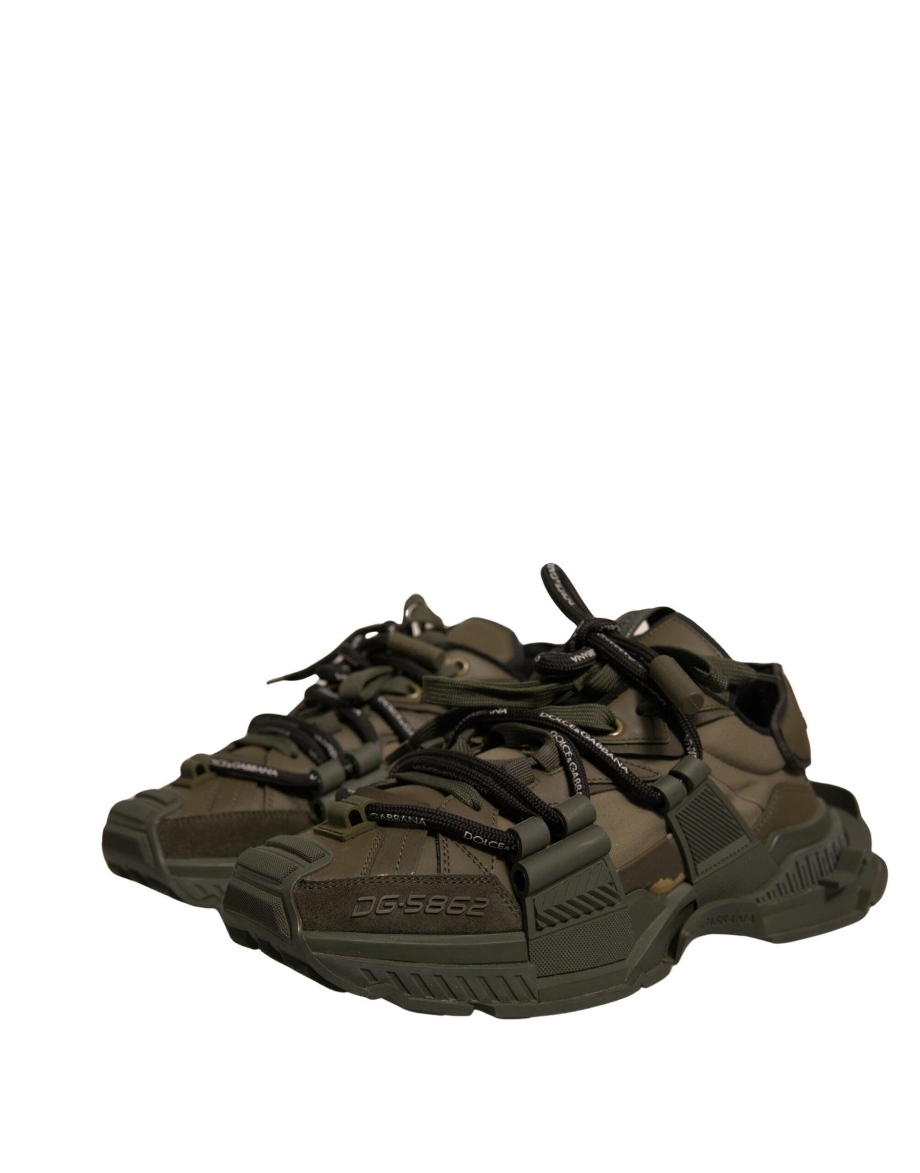 Dolce & Gabbana Military Green Space Low Top Sneakers Shoes | Regal Royce