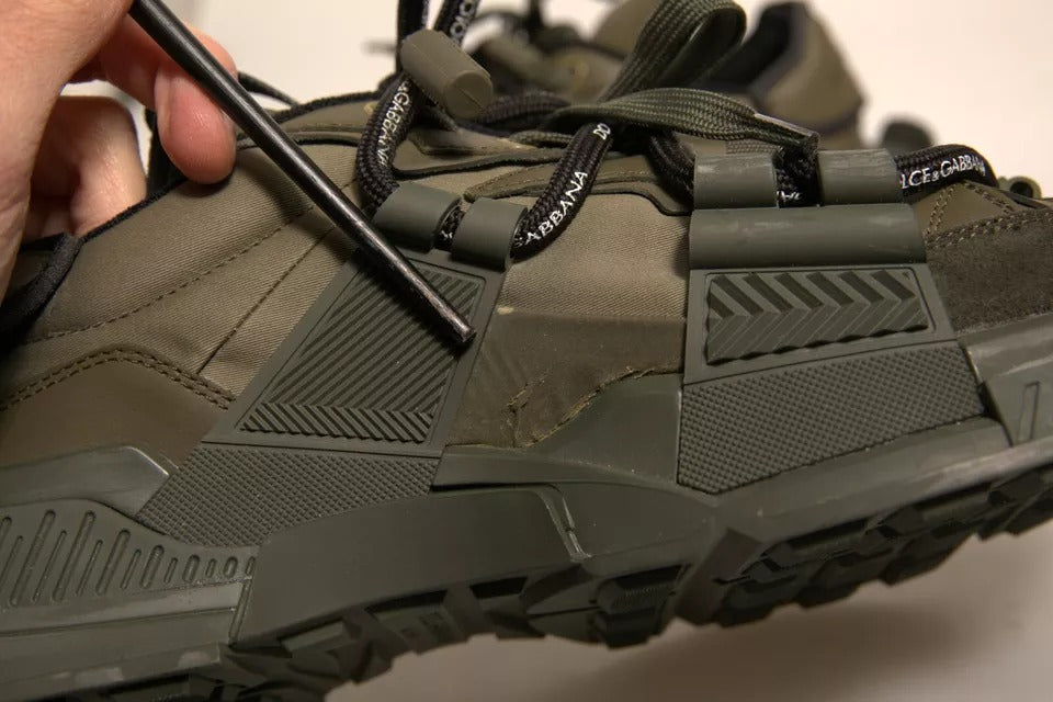 Dolce & Gabbana Military Green Space Low Top Sneakers Shoes | Regal Royce