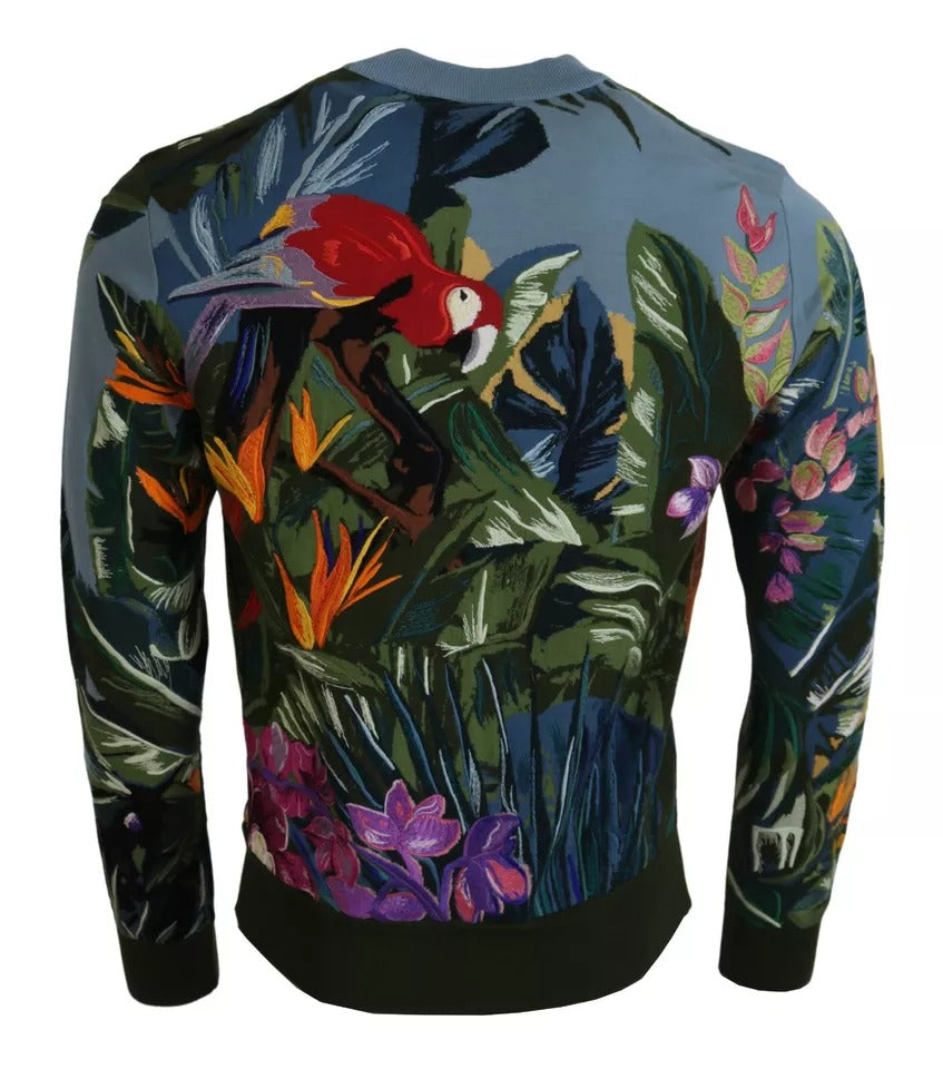 Dolce & Gabbana Jungle Wool Silk Pullover Logo Sweater | Regal Royce