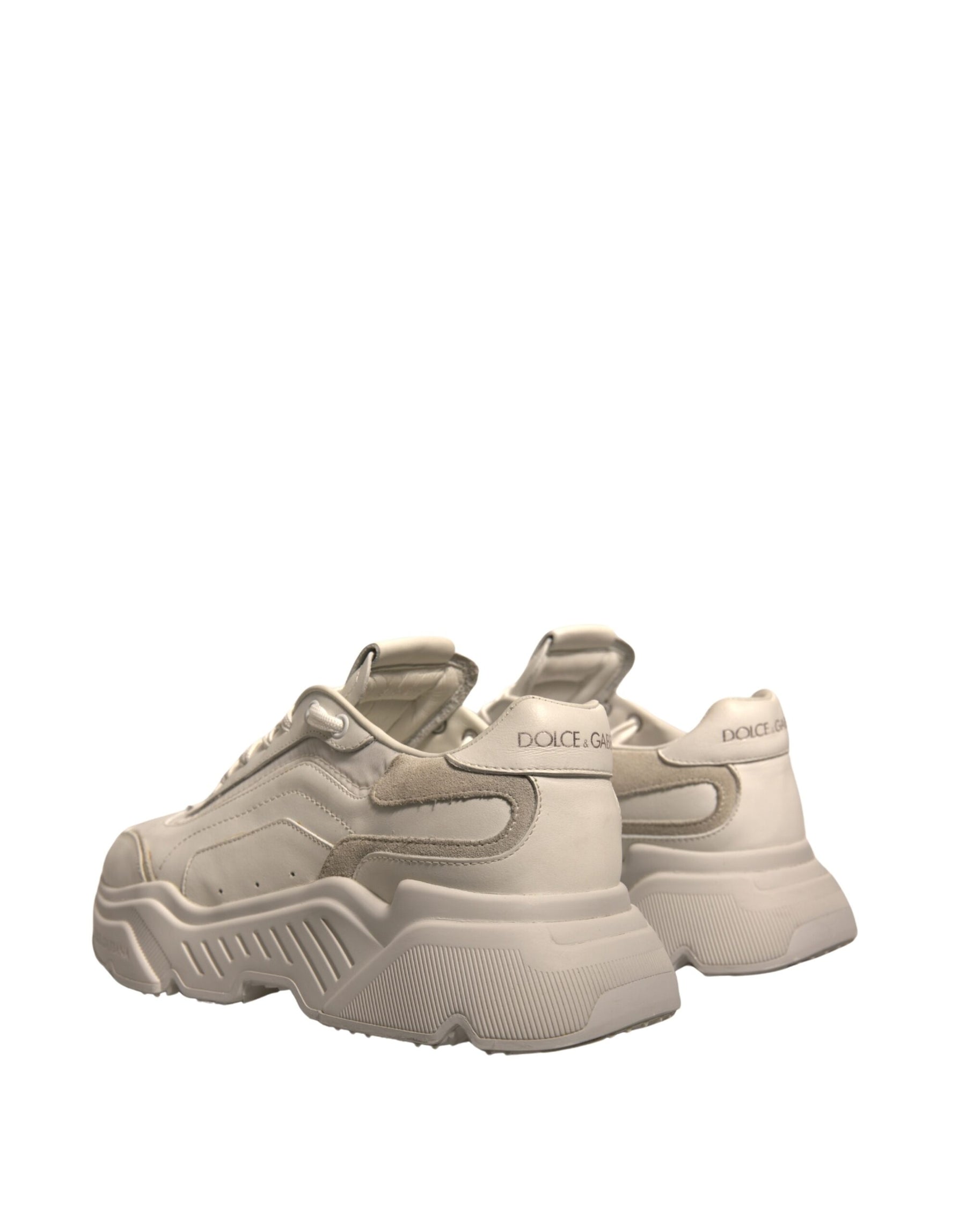 Dolce & Gabbana White Daymaster Leather Low Top Sneakers Shoes | Regal Royce