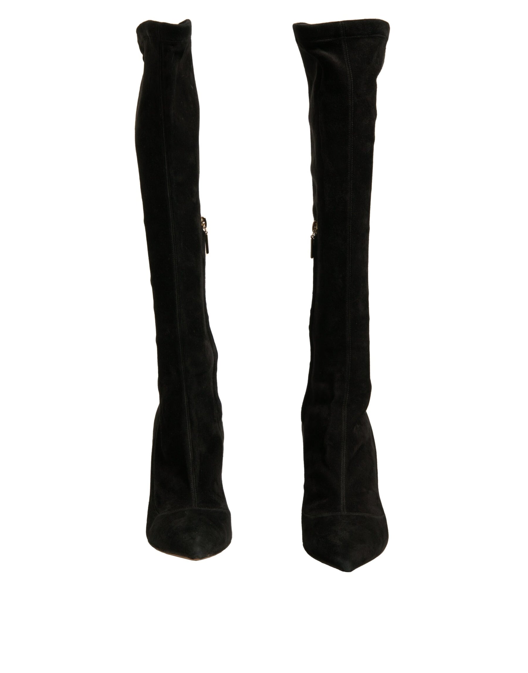 Dolce & Gabbana Black Suede Stiletto Knee High Boots Shoes | Regal Royce