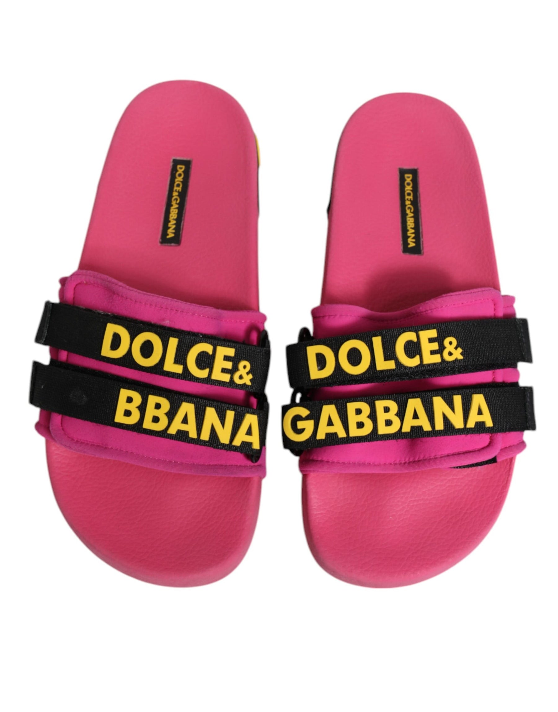 Dolce & Gabbana Fuchsia Neoprene Slides Flats Beachwear Shoes | Regal Royce