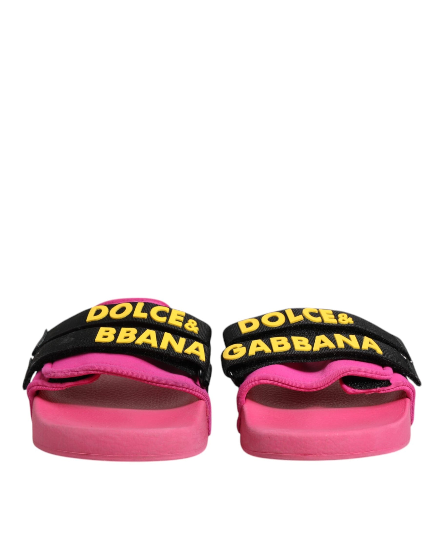 Dolce & Gabbana Fuchsia Neoprene Slides Flats Beachwear Shoes | Regal Royce