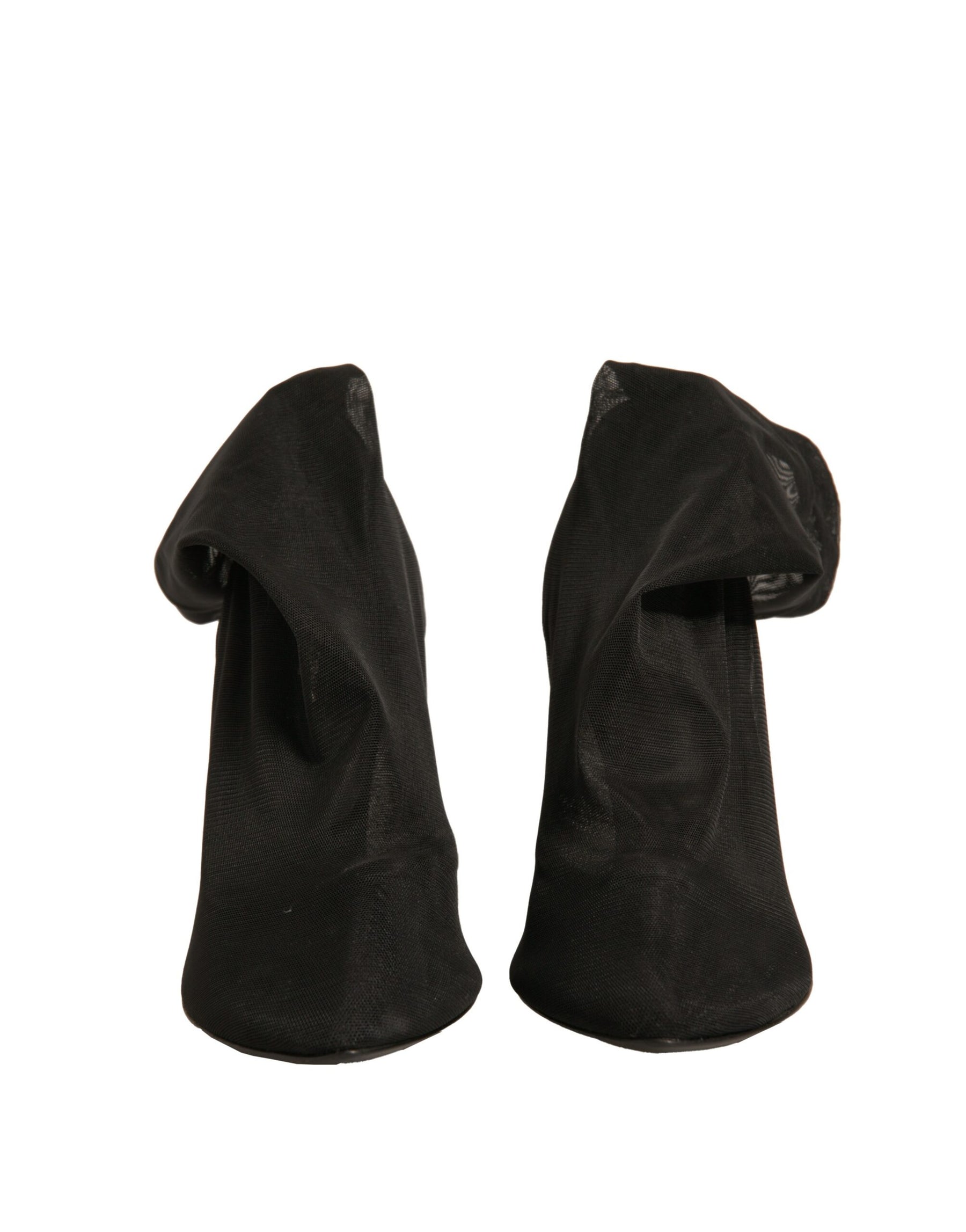 Dolce & Gabbana Black Silk Mesh Sock Style Heels Boots Shoes | Regal Royce