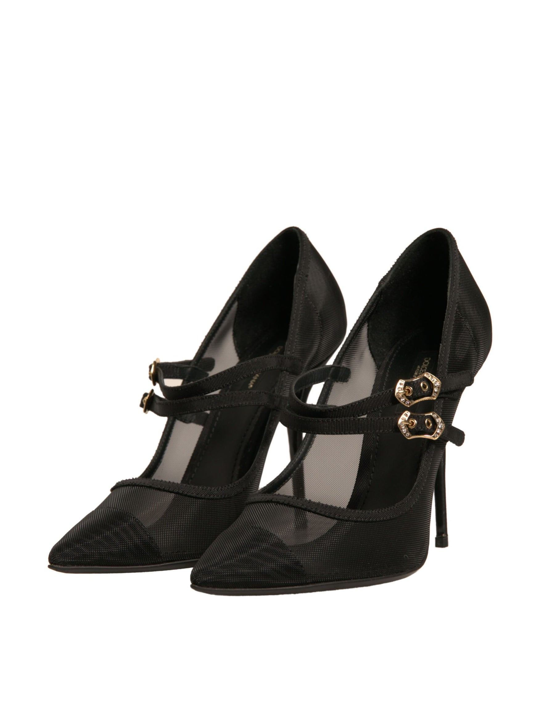 Dolce & Gabbana Black Mesh Mary Jane High Heels Pumps Shoes | Regal Royce