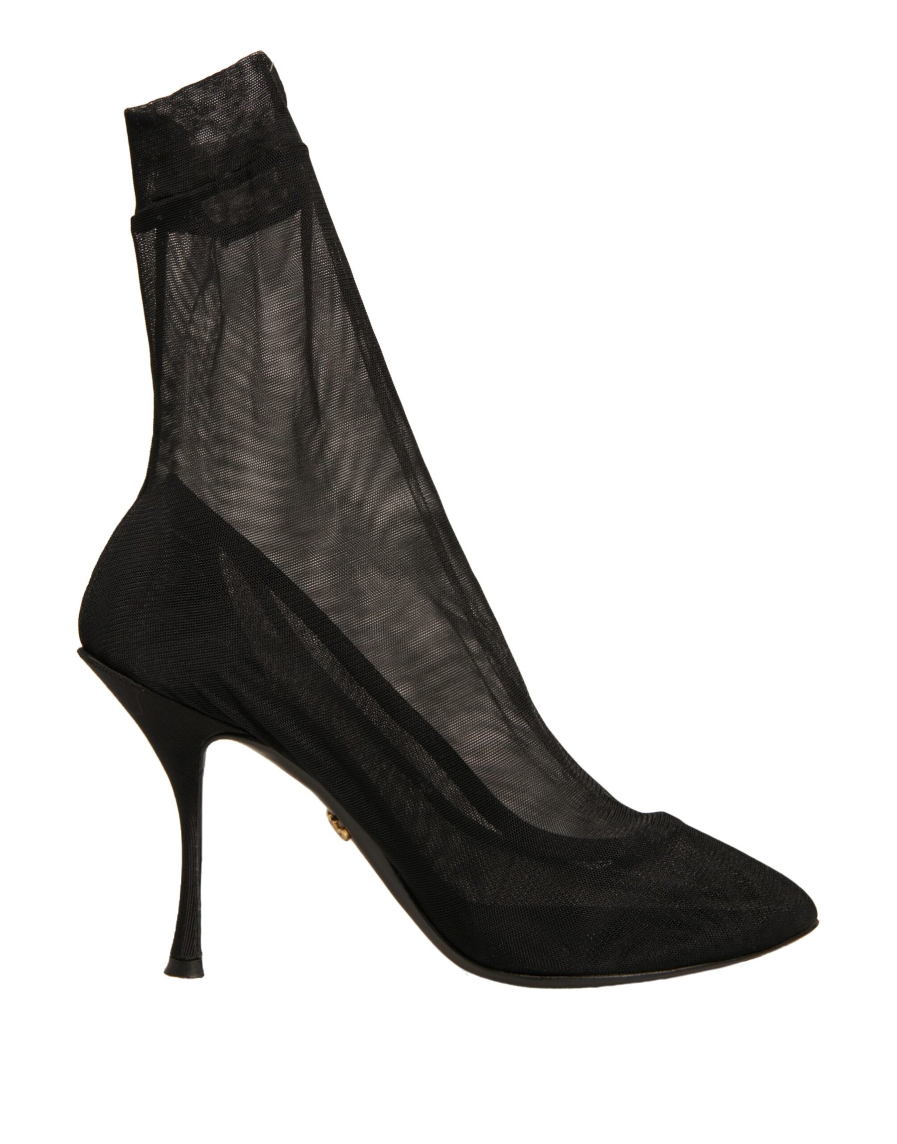 Dolce & Gabbana Black Silk Mesh Sock Style Heels Boots Shoes | Regal Royce