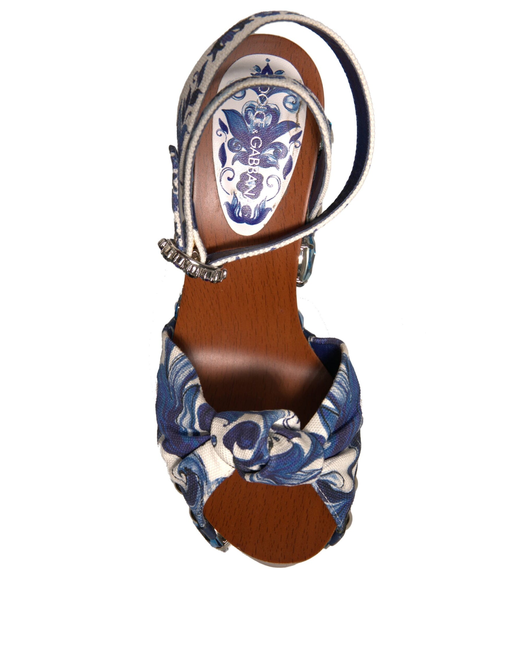 Dolce & Gabbana Multicolor Majolica Embellished Wedge Sandals Shoes | Regal Royce