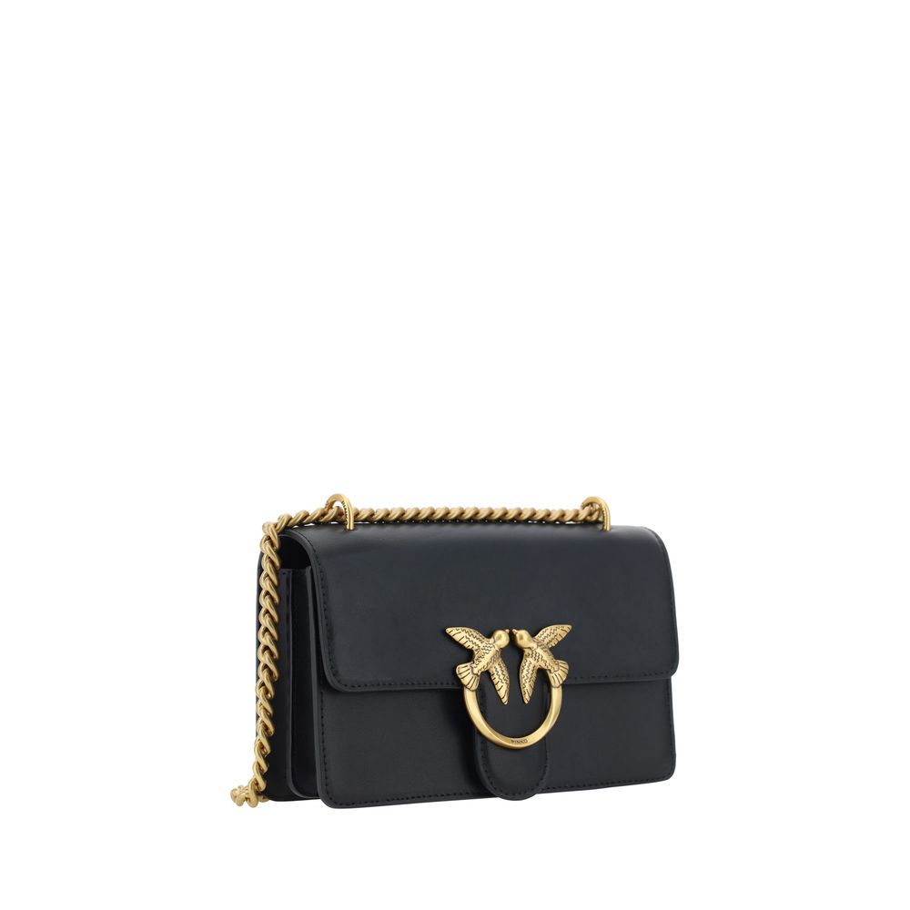 PINKO Black Calf Leather Bos Taurus Shoulder Bag | Regal Royce