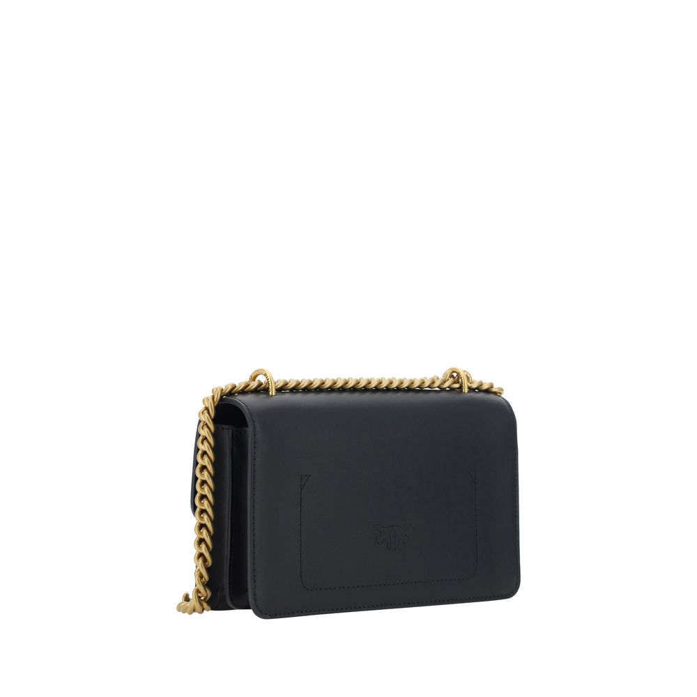 PINKO Black Calf Leather Bos Taurus Shoulder Bag | Regal Royce