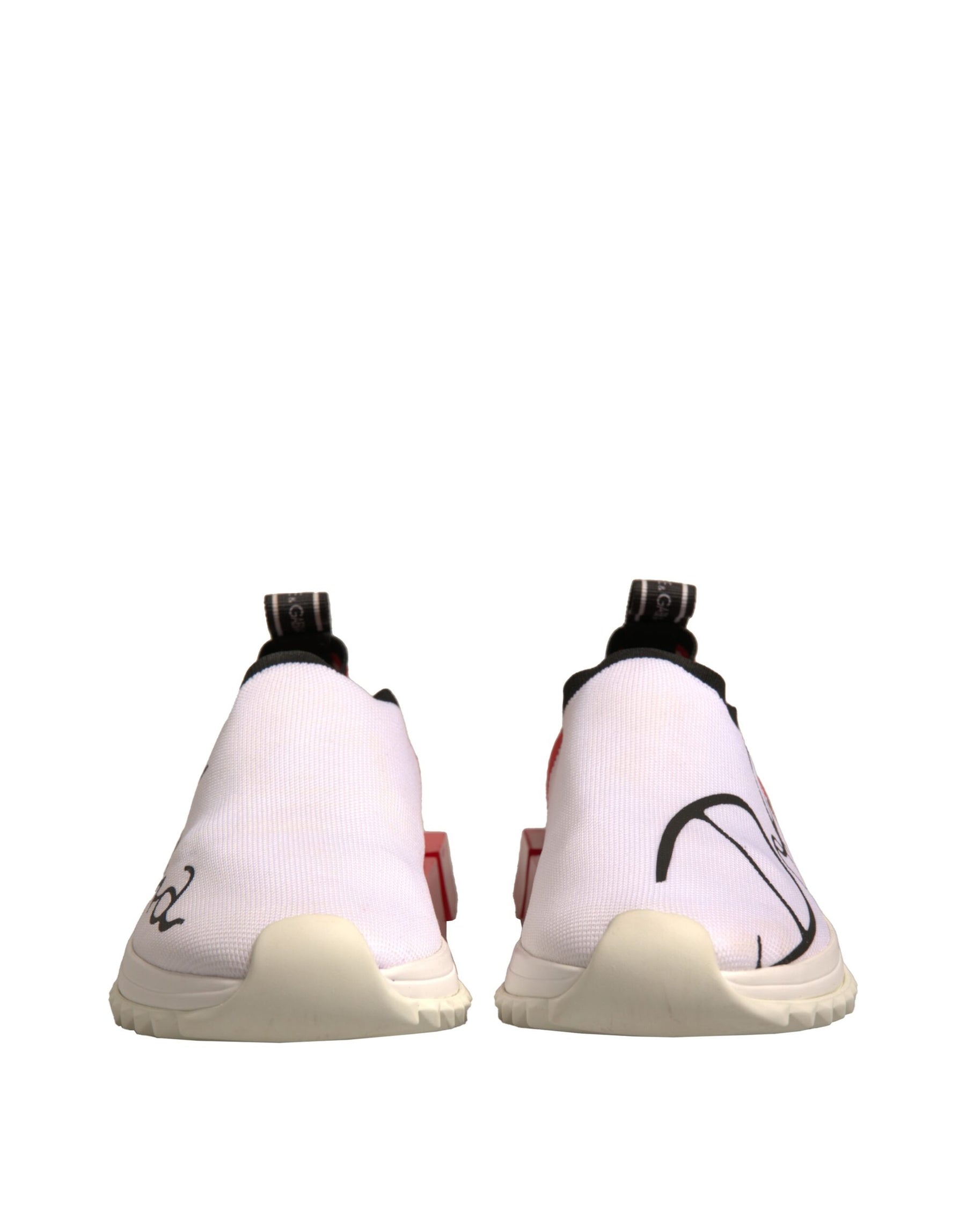 Dolce & Gabbana White Red Low Top Sorrento Sneakers Shoes | Regal Royce