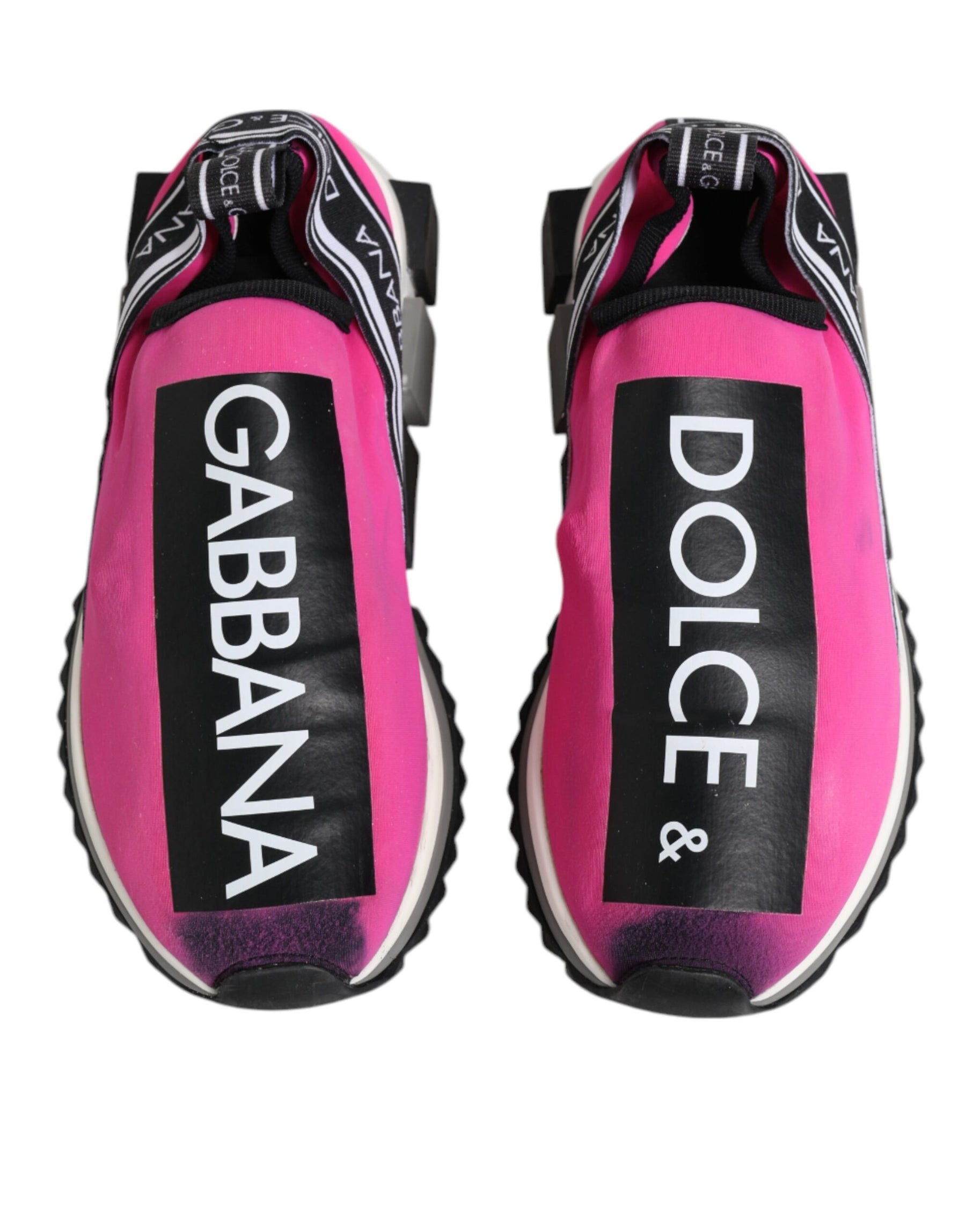 Dolce & Gabbana Fuchsia White Slip On Sorrento Sneakers Shoes | Regal Royce