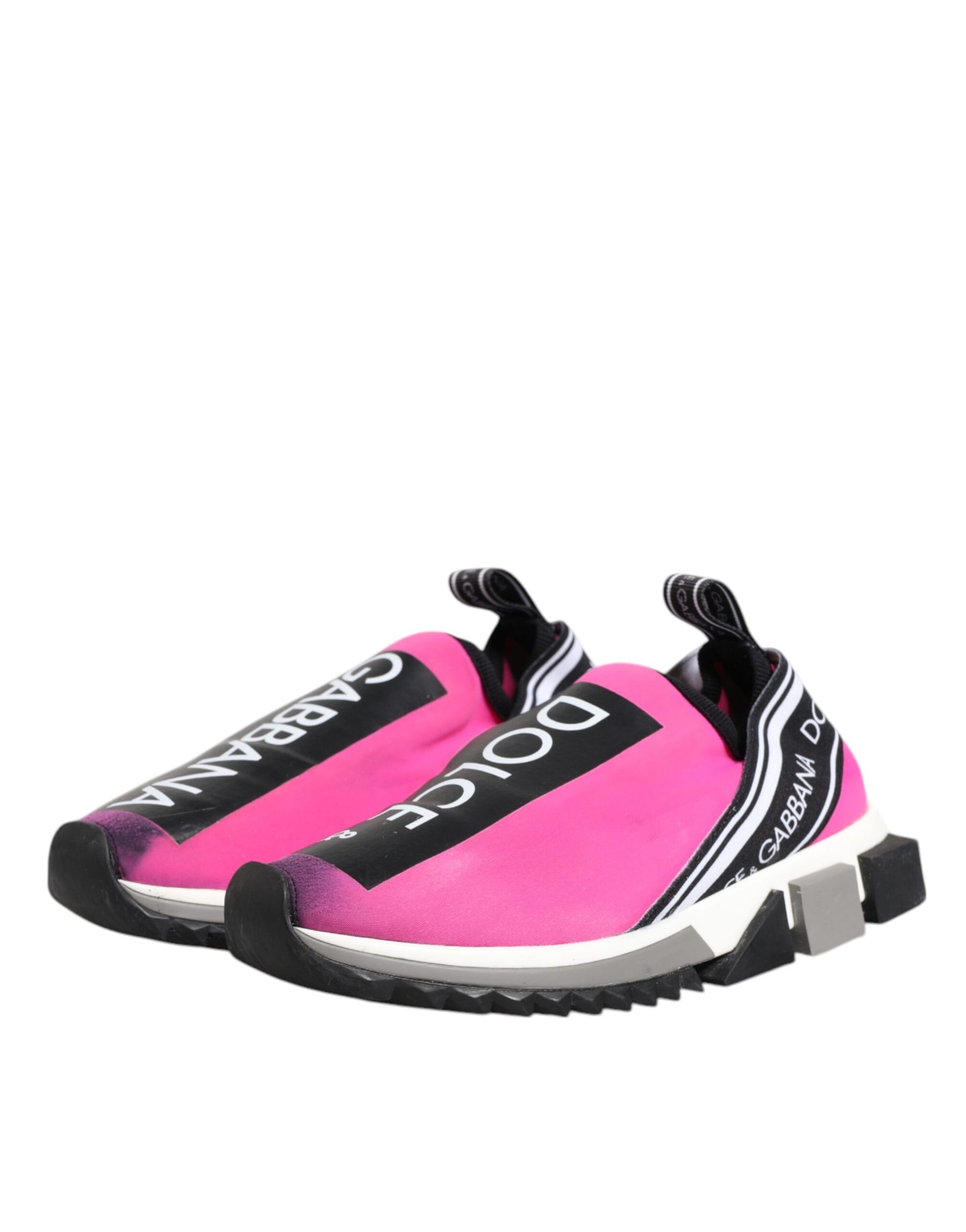 Dolce & Gabbana Fuchsia White Slip On Sorrento Sneakers Shoes | Regal Royce