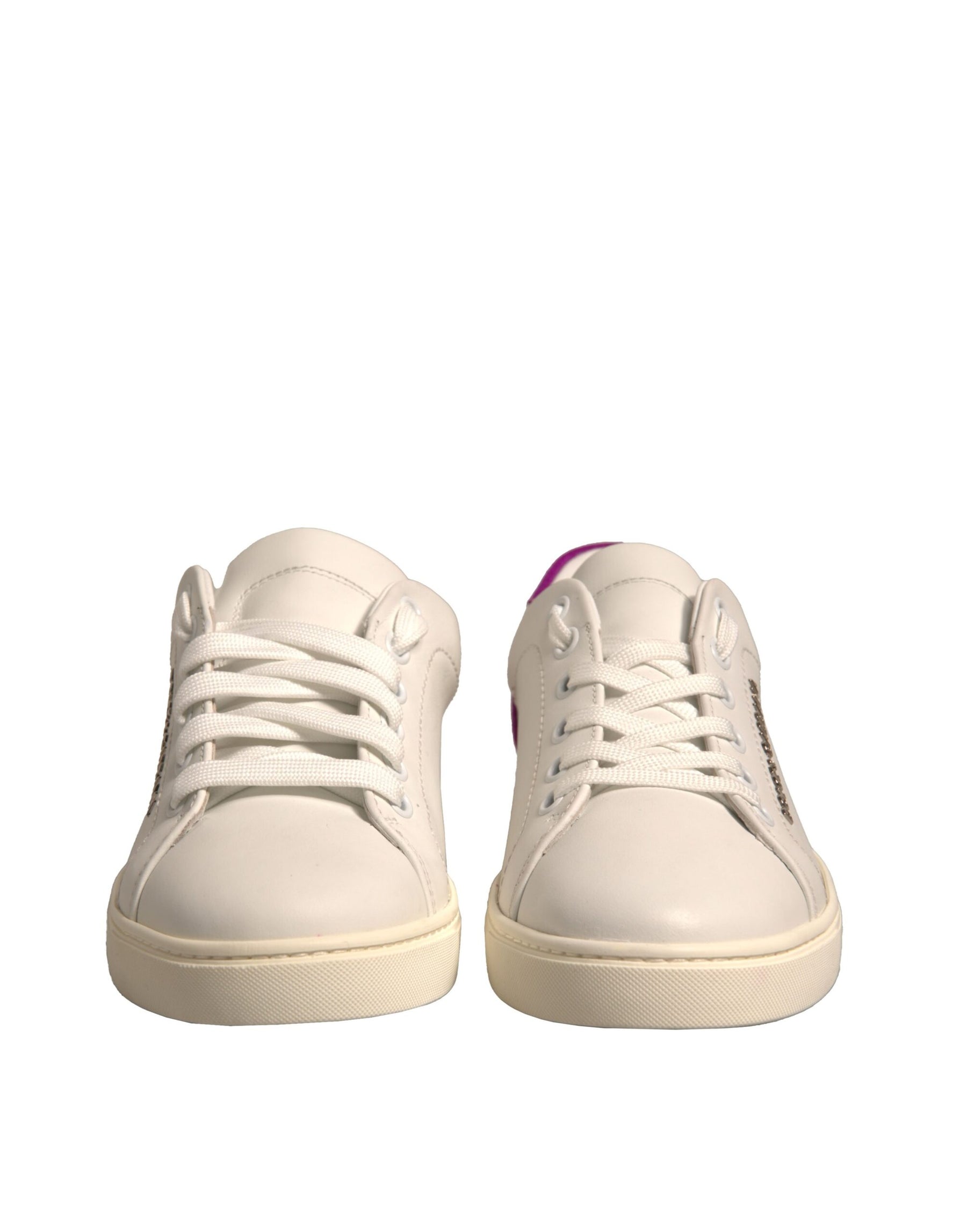 Dolce & Gabbana White Suede Leather Low Top Sneakers Shoes | Regal Royce