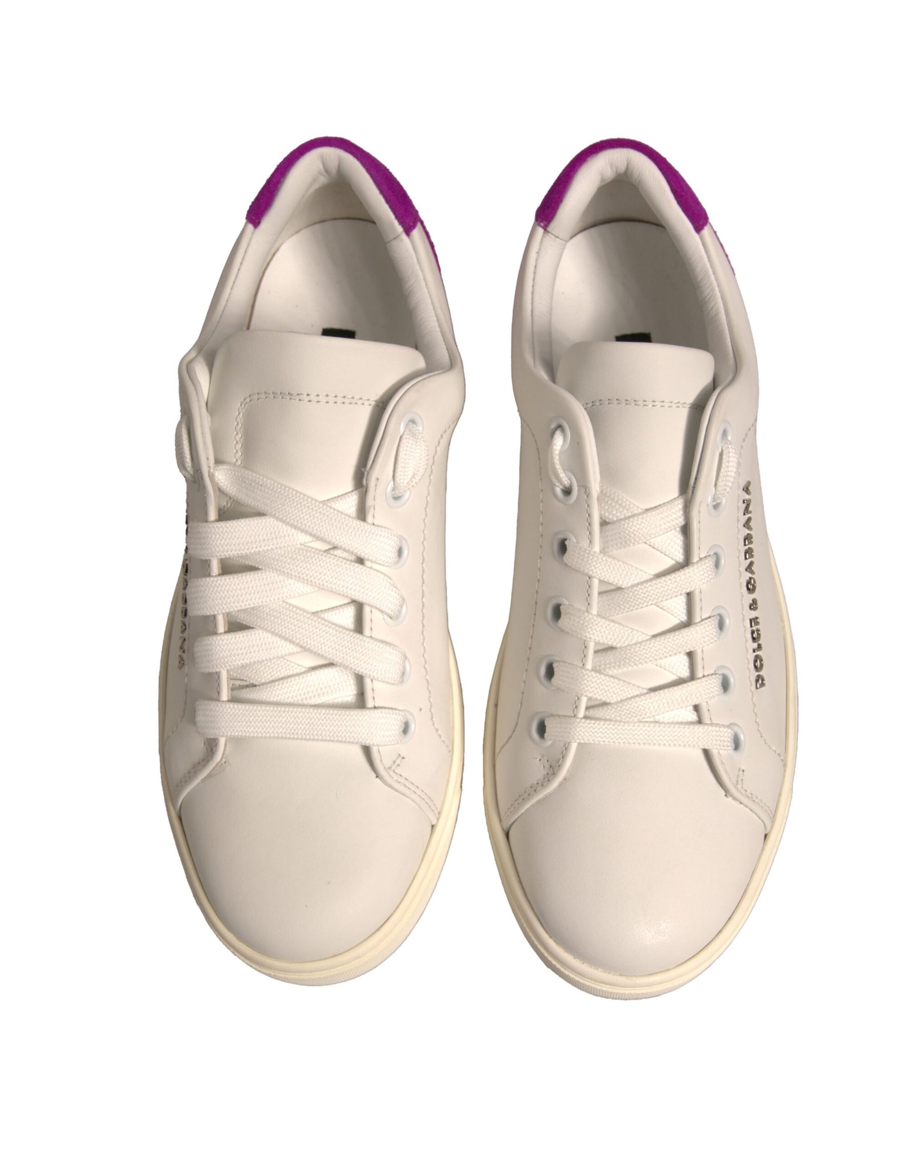 Dolce & Gabbana White Suede Leather Low Top Sneakers Shoes | Regal Royce