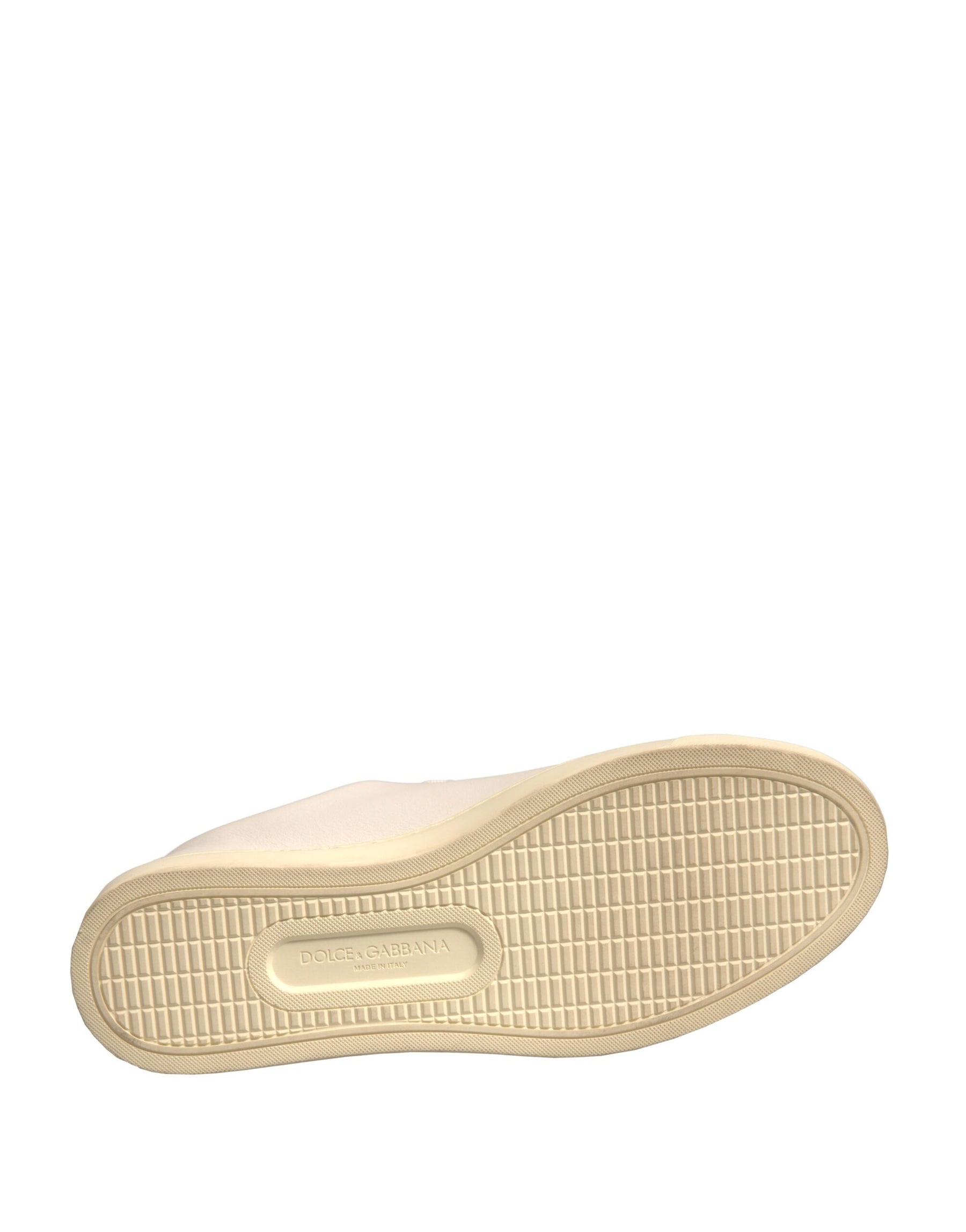 Dolce & Gabbana White Leather Gold Red Heart Sneakers Shoes | Regal Royce