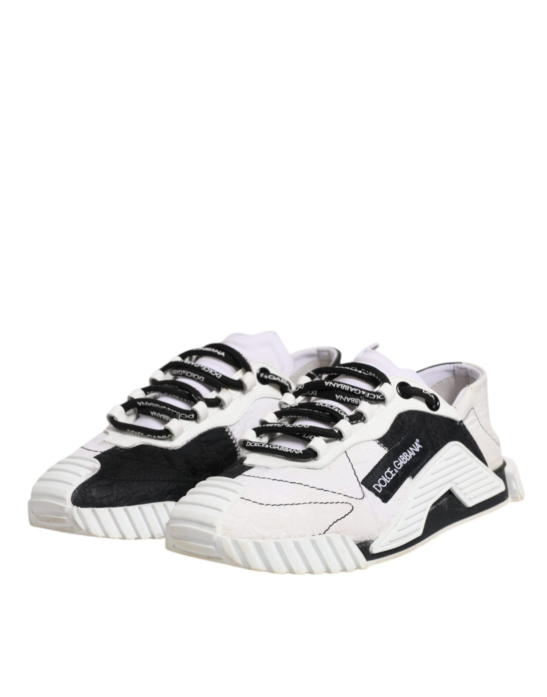 Dolce & Gabbana White Black NS1 Low Top Sneakers Shoes | Regal Royce