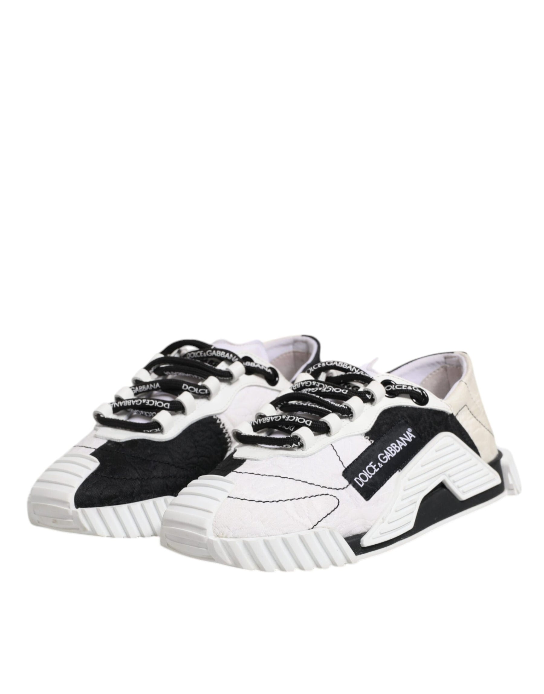 Dolce & Gabbana White Black NS1 Low Top Sneakers Shoes | Regal Royce
