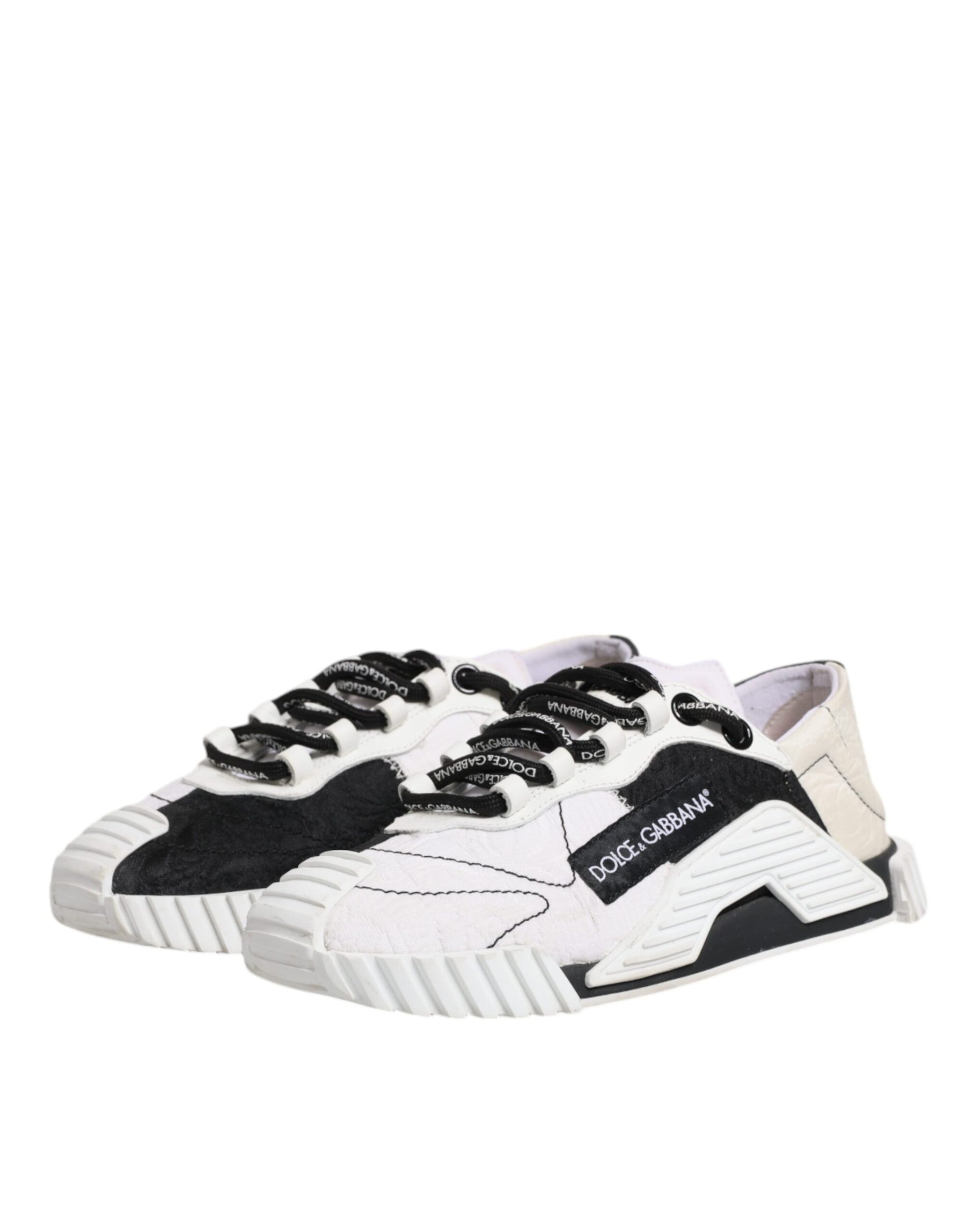 Dolce & Gabbana White Black NS1 Low Top Sneakers Shoes | Regal Royce