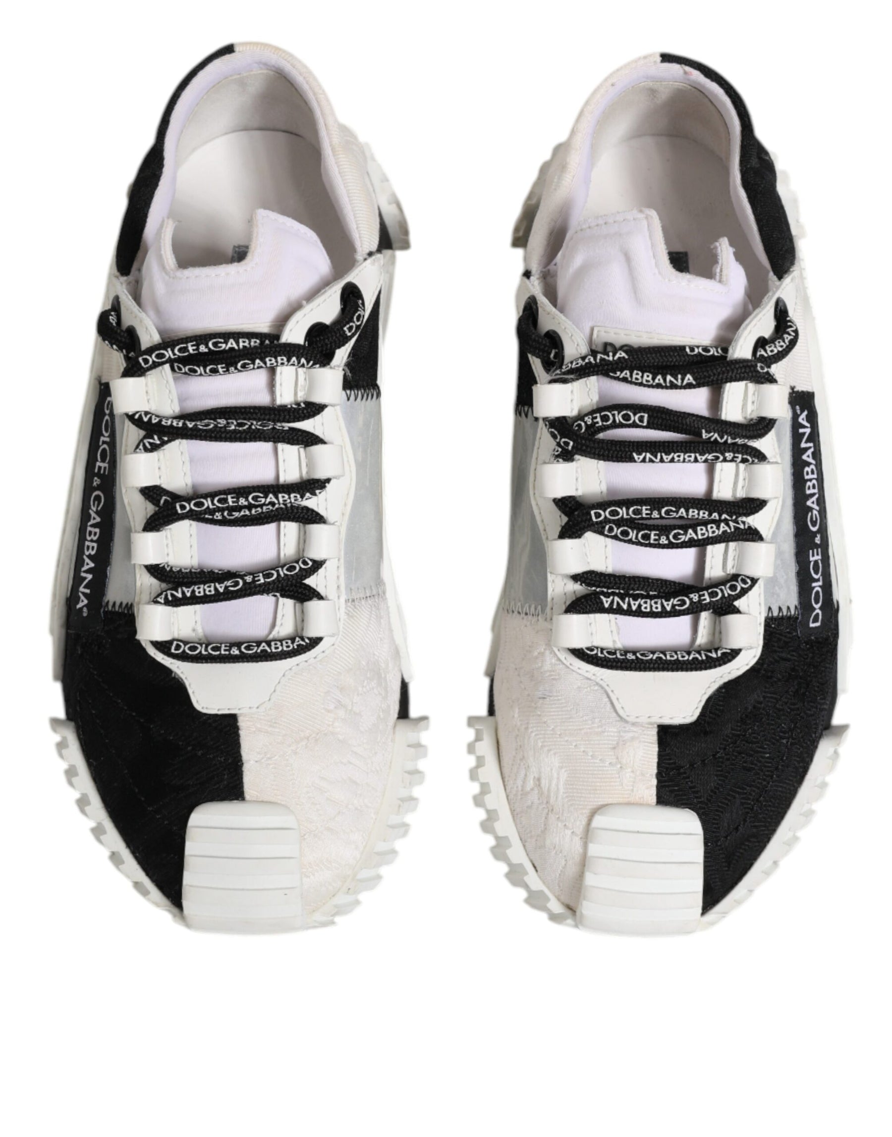Dolce & Gabbana White Black NS1 Low Top Sneakers Shoes | Regal Royce