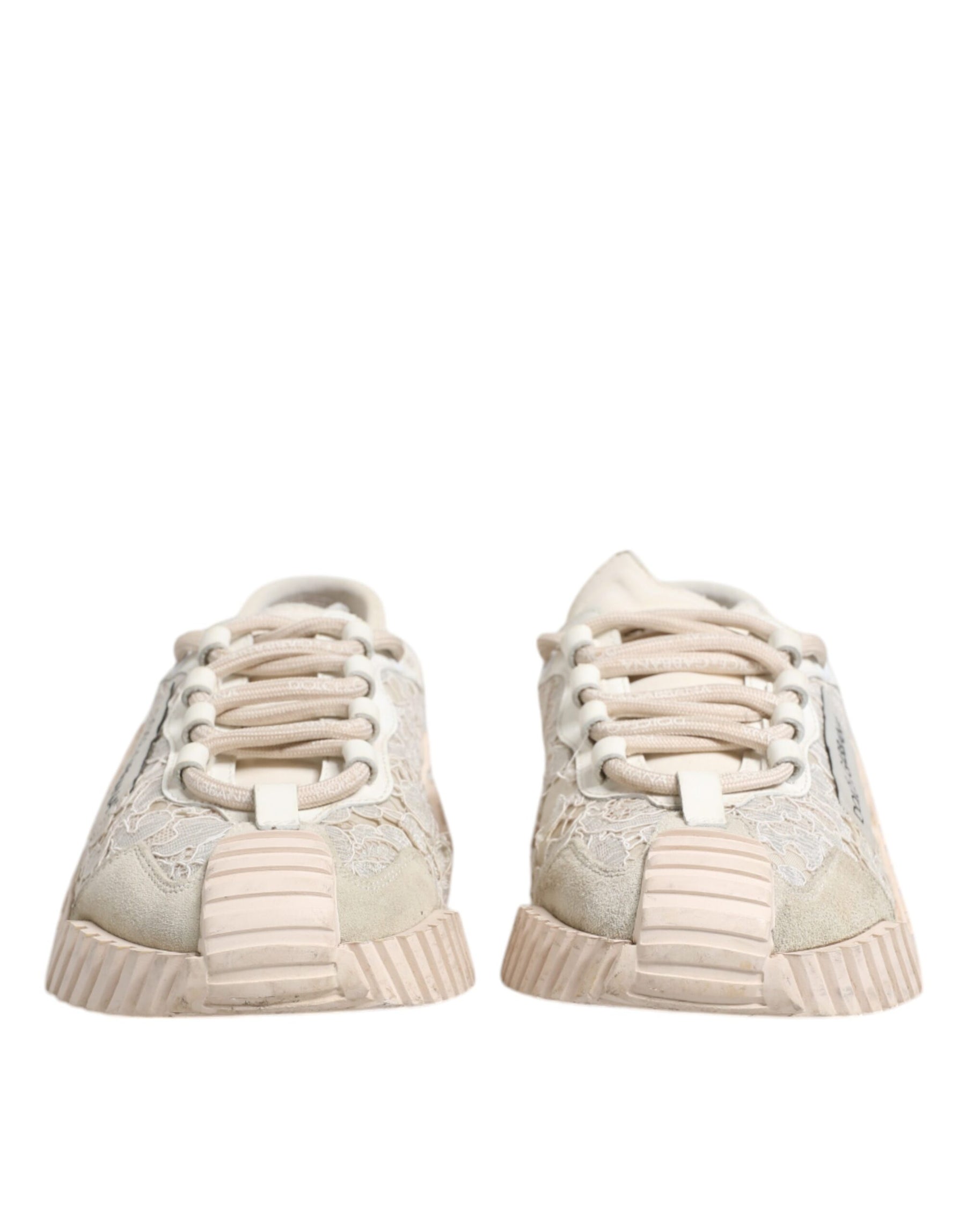 Dolce & Gabbana White Lace NS1 Low Top Sneaker Sports Shoes | Regal Royce