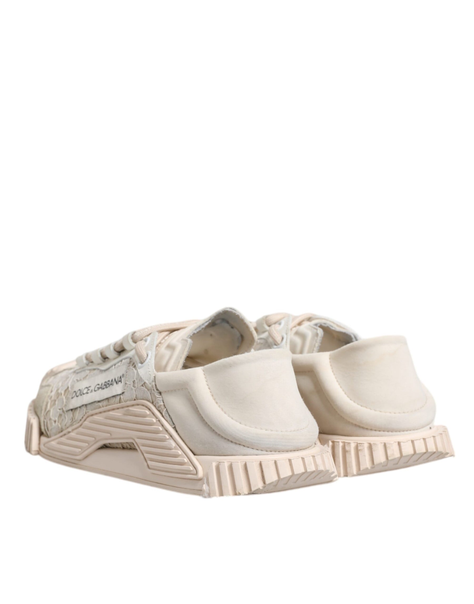 Dolce & Gabbana White Lace NS1 Low Top Sneaker Sports Shoes | Regal Royce
