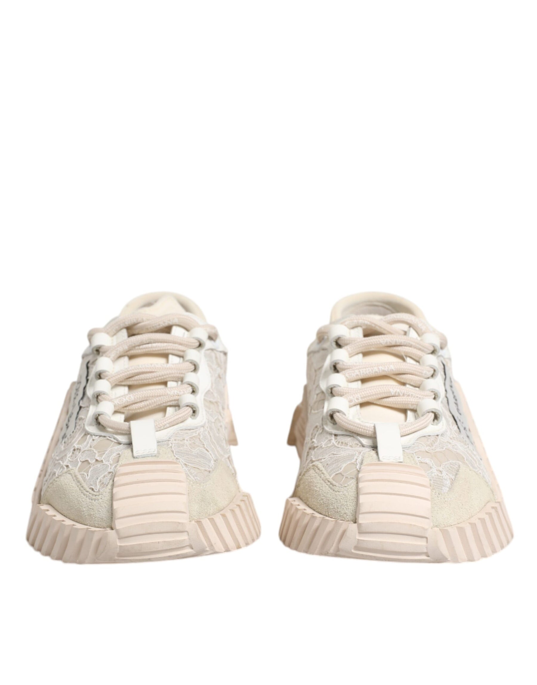 Dolce & Gabbana White Lace NS1 Low Top Sneaker Sports Shoes | Regal Royce
