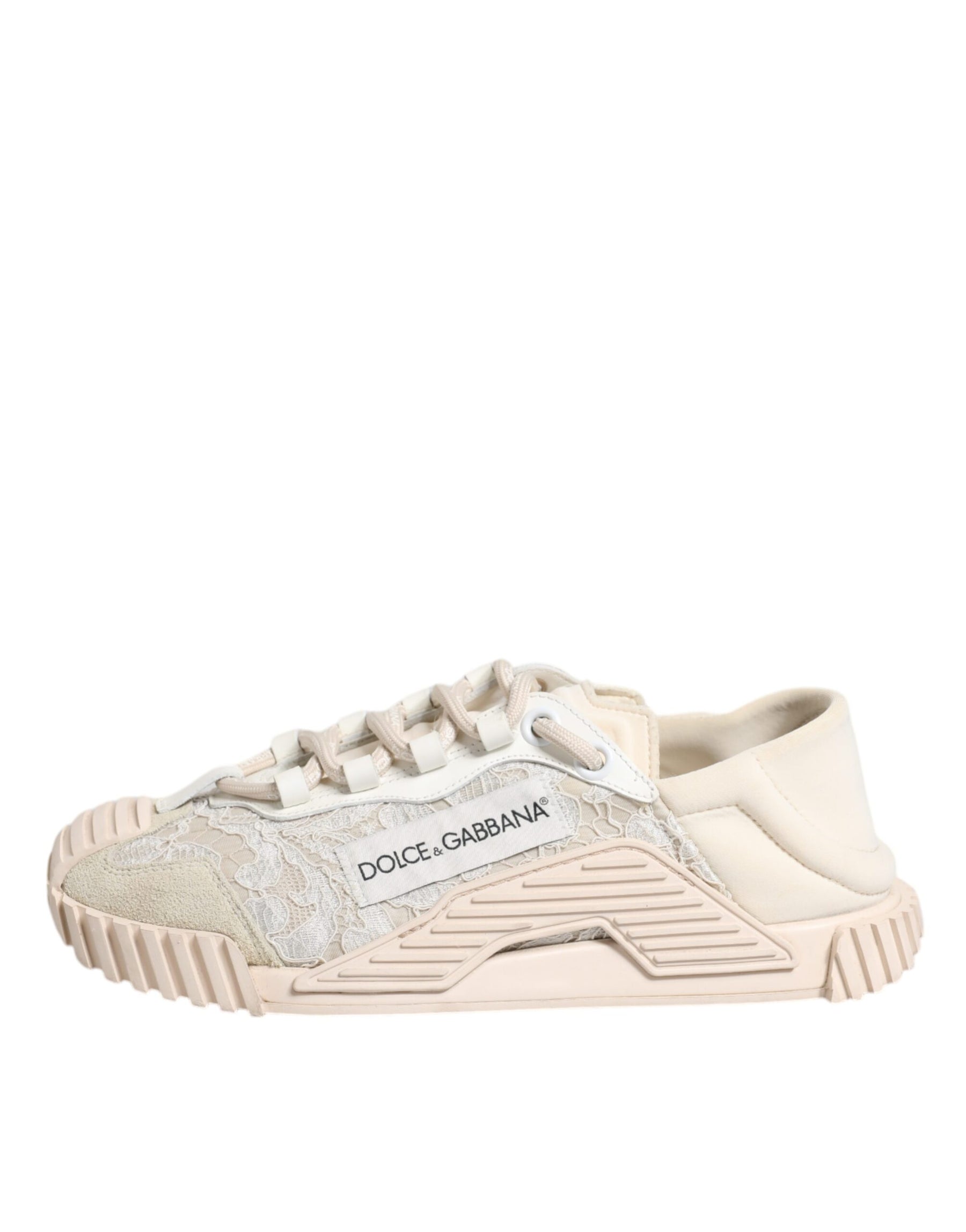 Dolce & Gabbana White Lace NS1 Low Top Sneaker Sports Shoes | Regal Royce