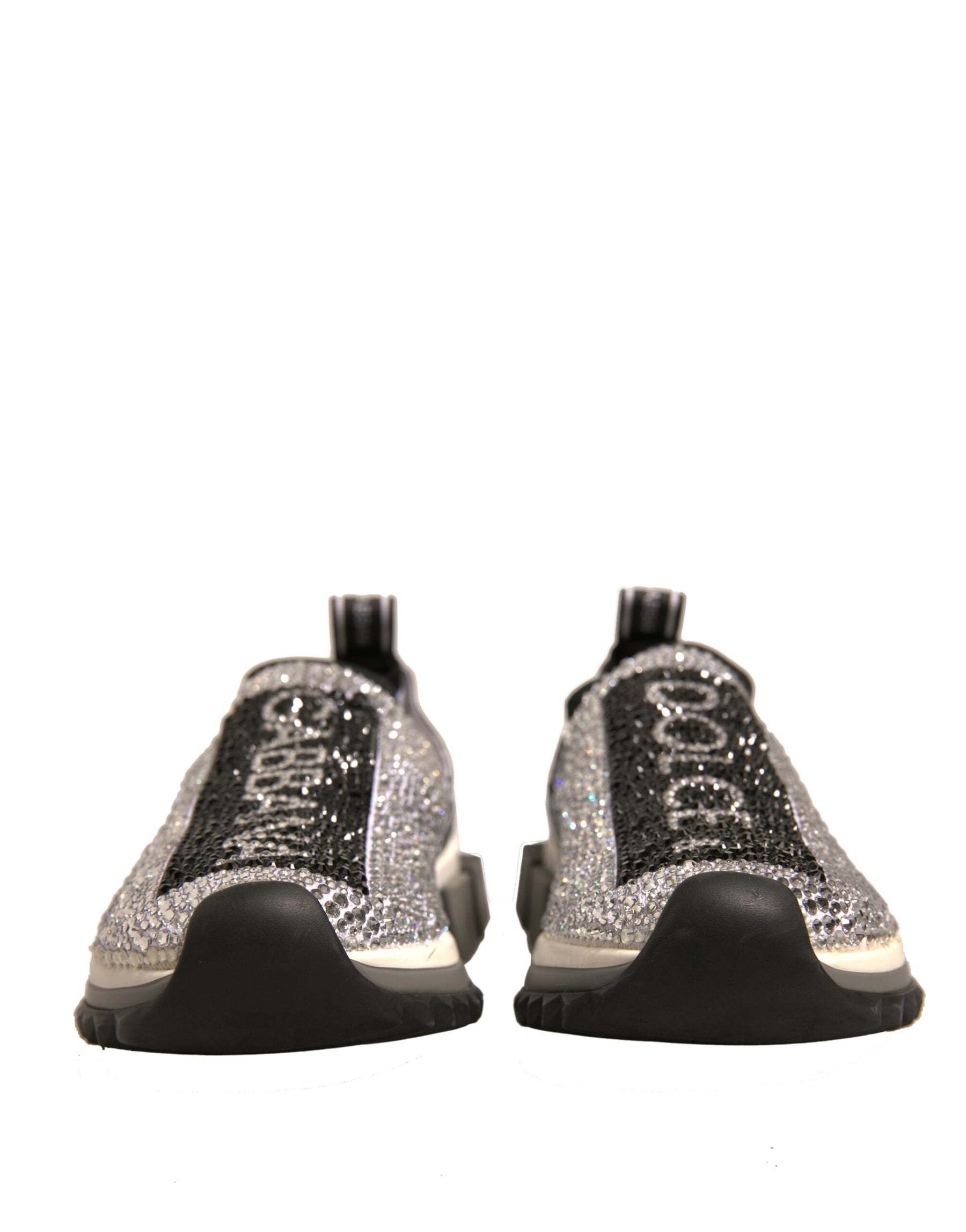 Dolce & Gabbana Silver Rhinestones Sorrento Sneakers Shoes | Regal Royce