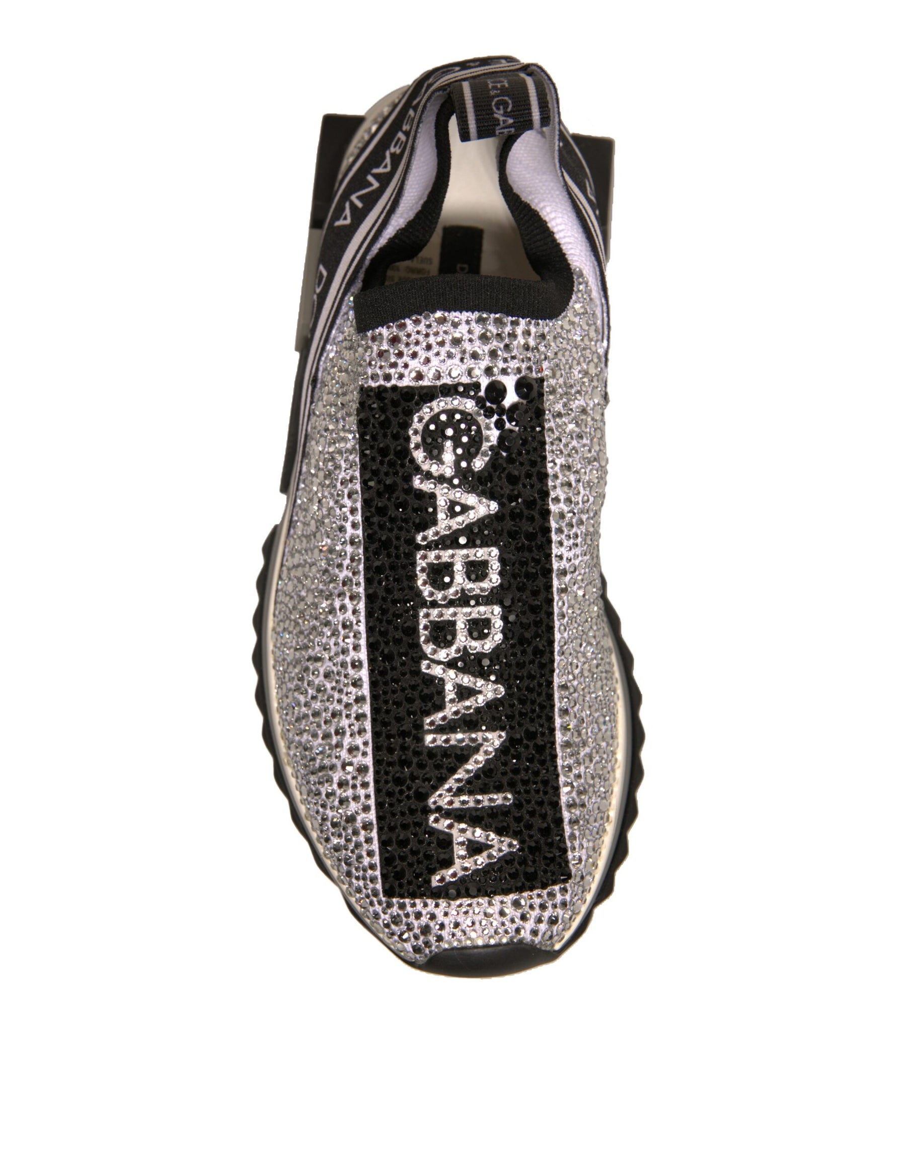 Dolce & Gabbana Silver Rhinestones Sorrento Sneakers Shoes | Regal Royce