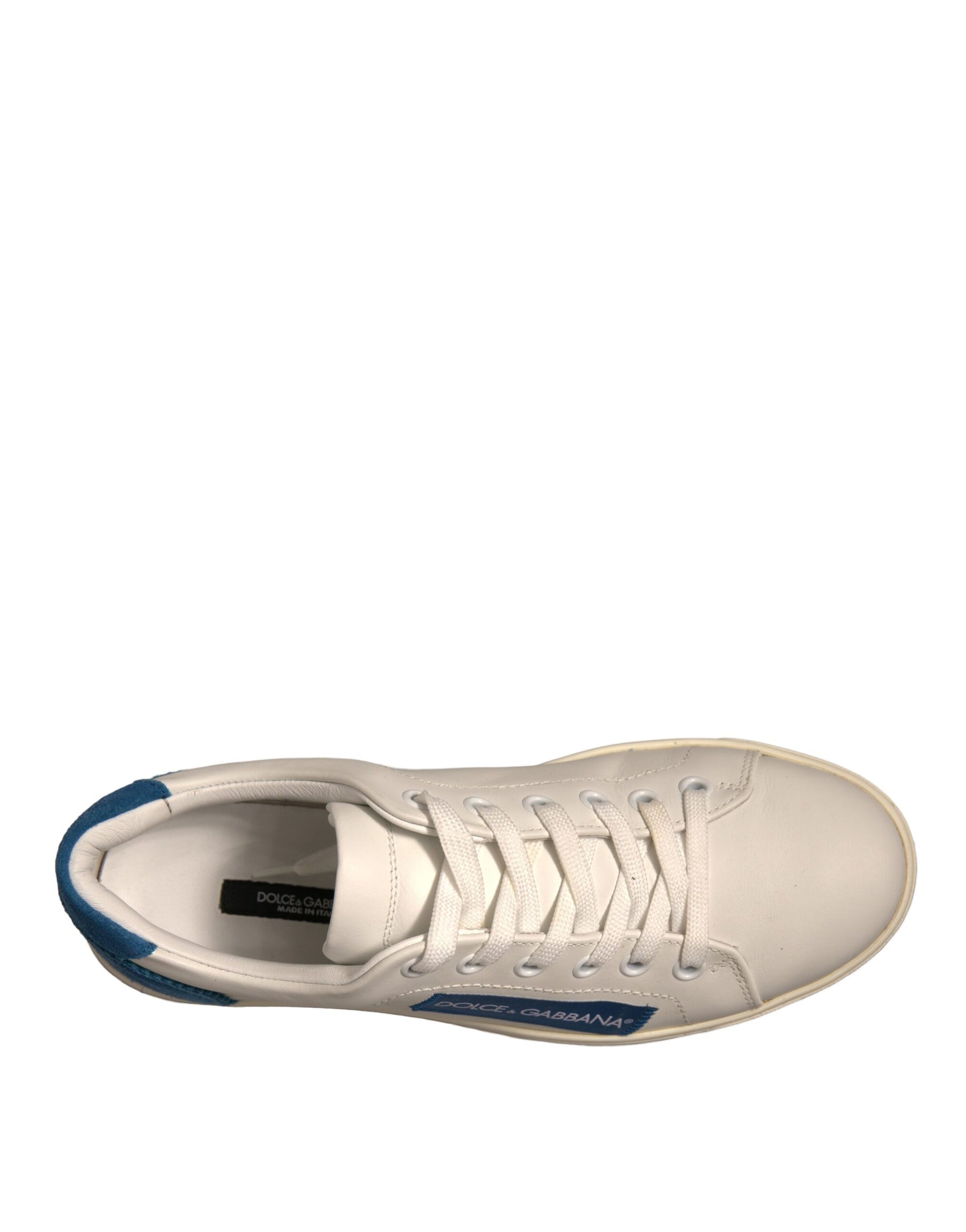Dolce & Gabbana White Suede Leather Low Top Sneakers Shoes | Regal Royce