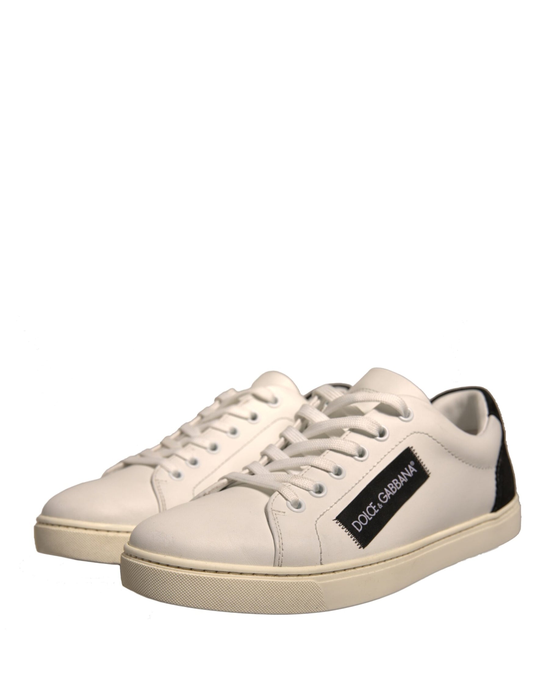 Dolce & Gabbana White Suede Leather Low Top Sneakers Shoes | Regal Royce