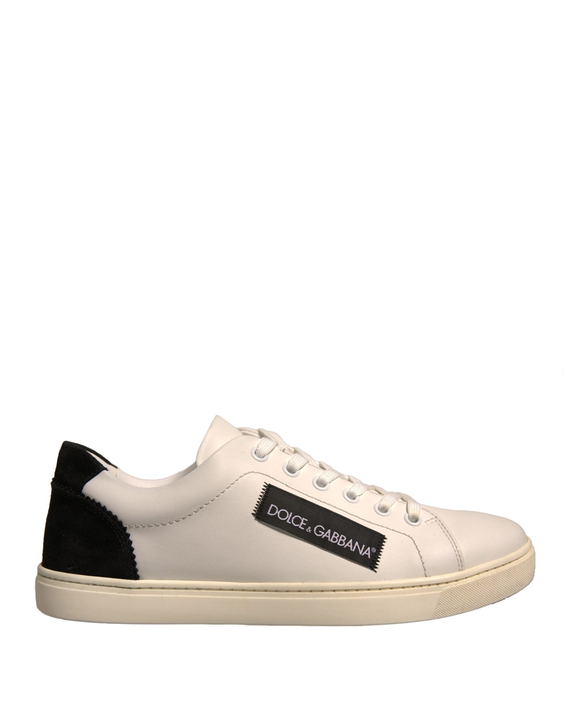 Dolce & Gabbana White Suede Leather Low Top Sneakers Shoes | Regal Royce