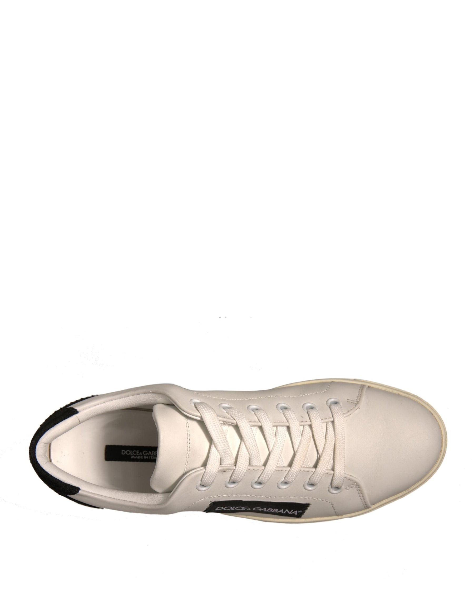 Dolce & Gabbana White Suede Leather Low Top Sneakers Shoes | Regal Royce