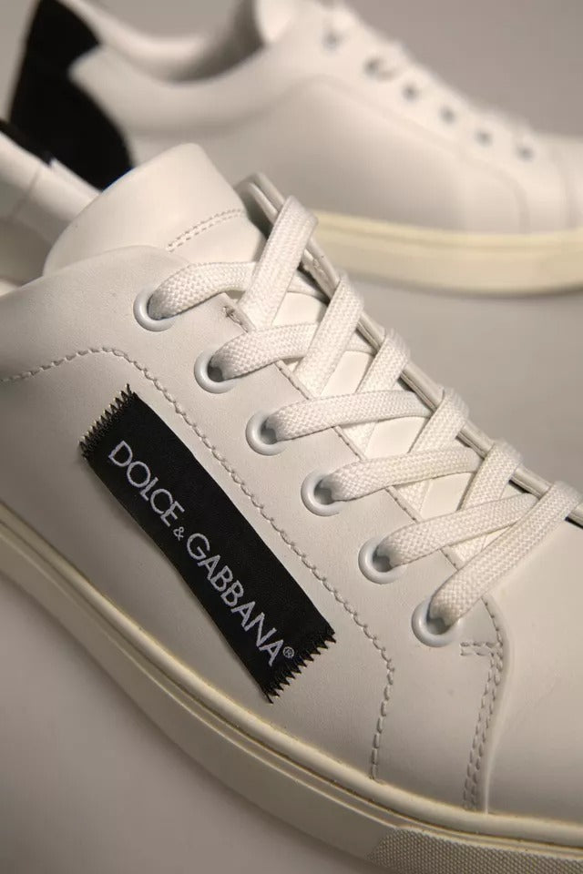 Dolce & Gabbana White Suede Leather Low Top Sneakers Shoes | Regal Royce