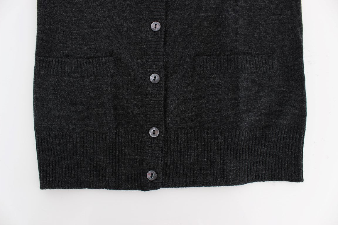 Dolce & Gabbana Gray Wool Button Cardigan Sweater | Regal Royce