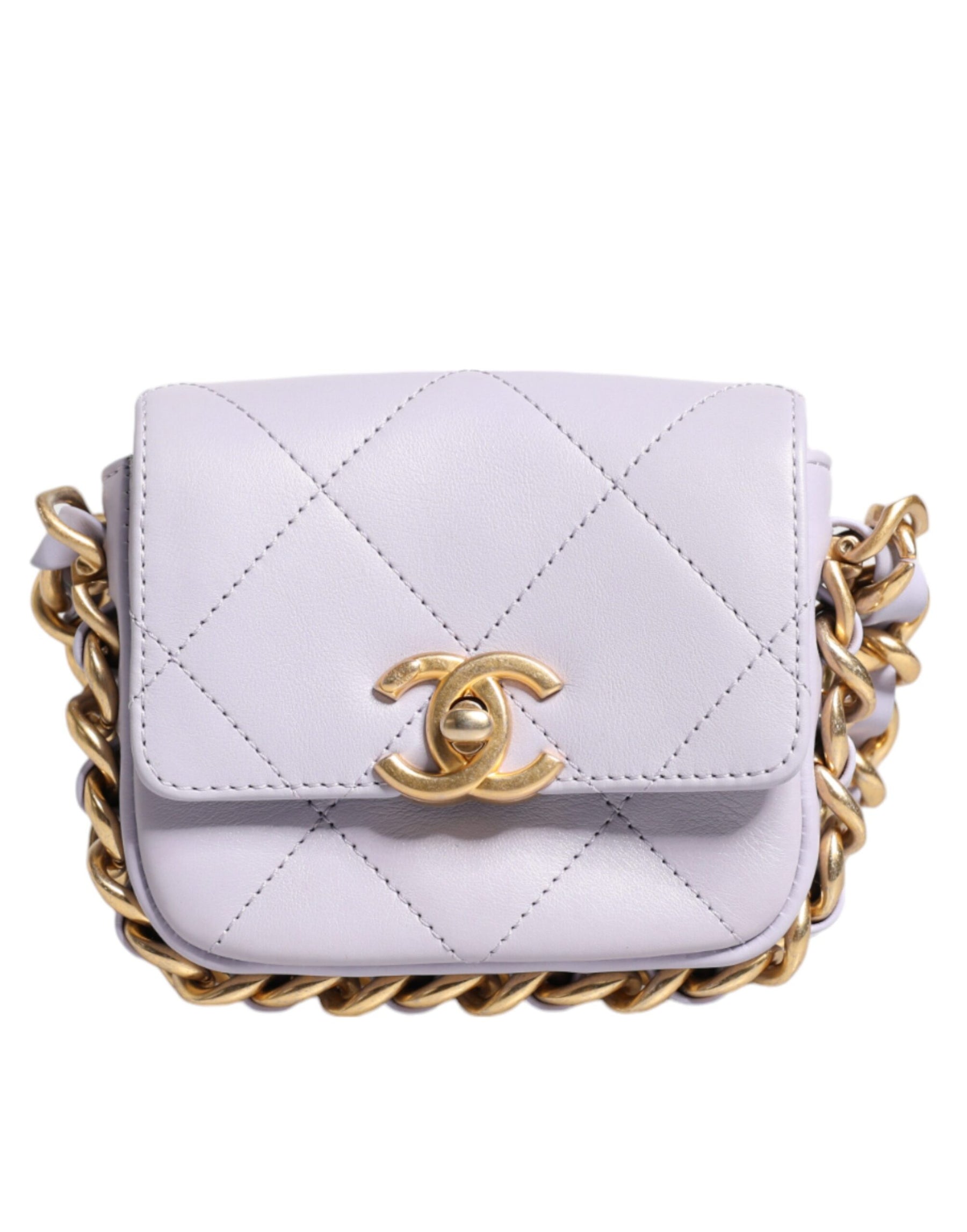Chanel Blue Quilted Calfskin Framing Chain Flap Mini crossbody Bag | Regal Royce