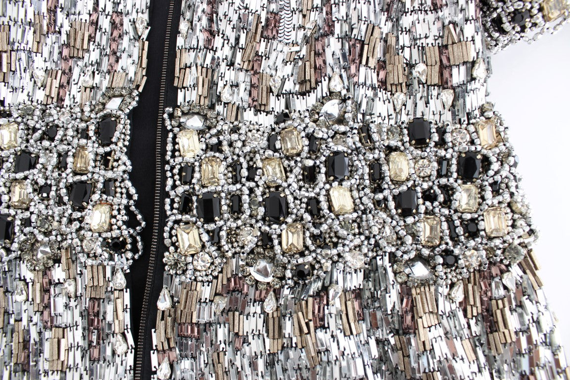 Dolce & Gabbana Crystal Silver Runway Handmade Dress | Regal Royce
