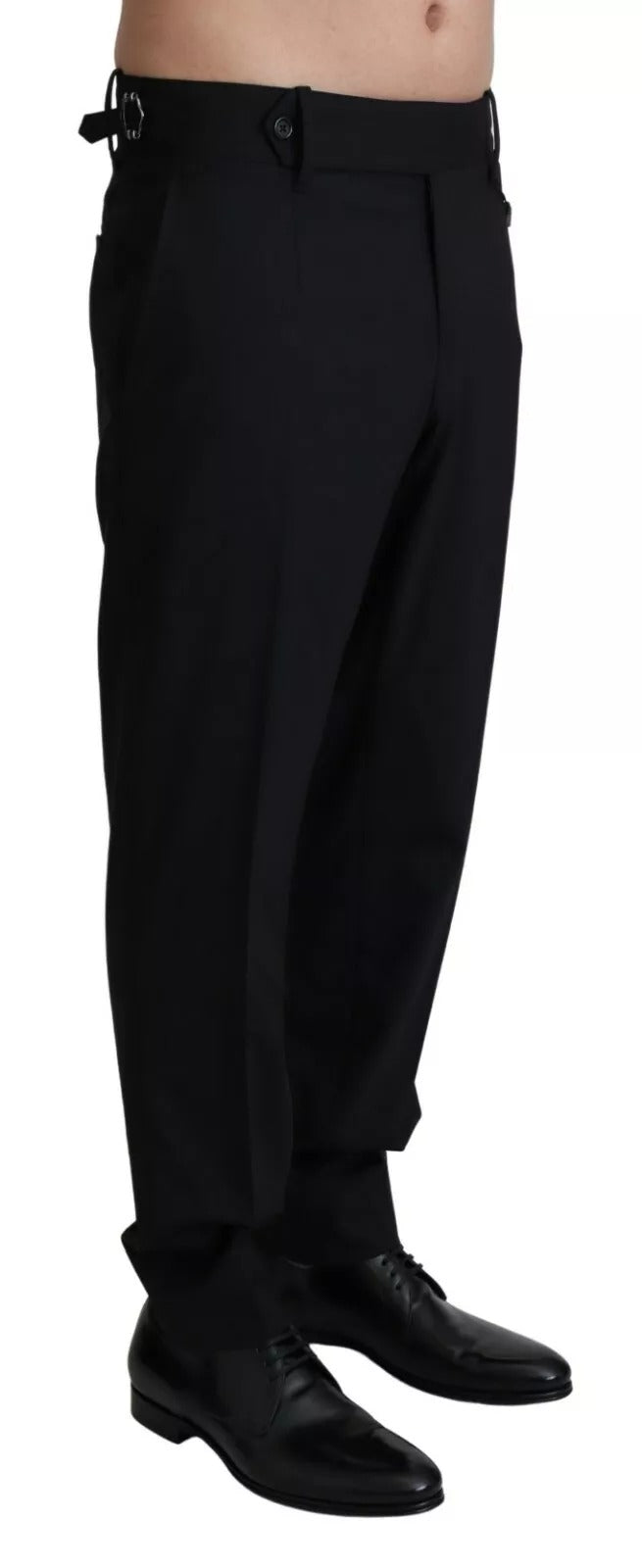 Dolce & Gabbana Black Wool Stretch Dress Trouser Pants | Regal Royce