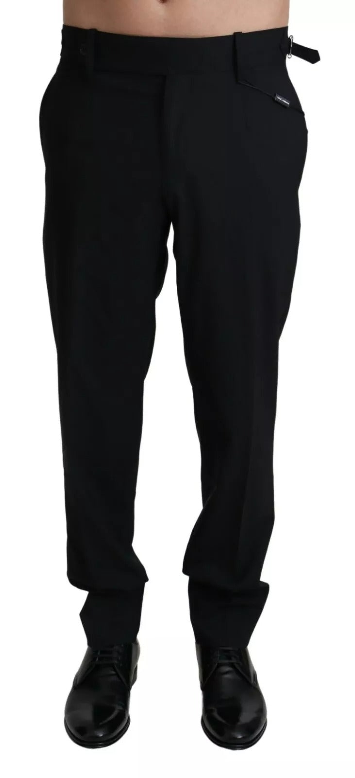 Dolce & Gabbana Black Wool Stretch Dress Trouser Pants | Regal Royce