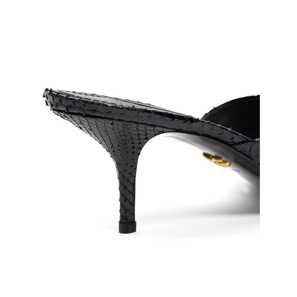 Dolce & Gabbana Black Snake Skin  Platform Sandals | Regal Royce